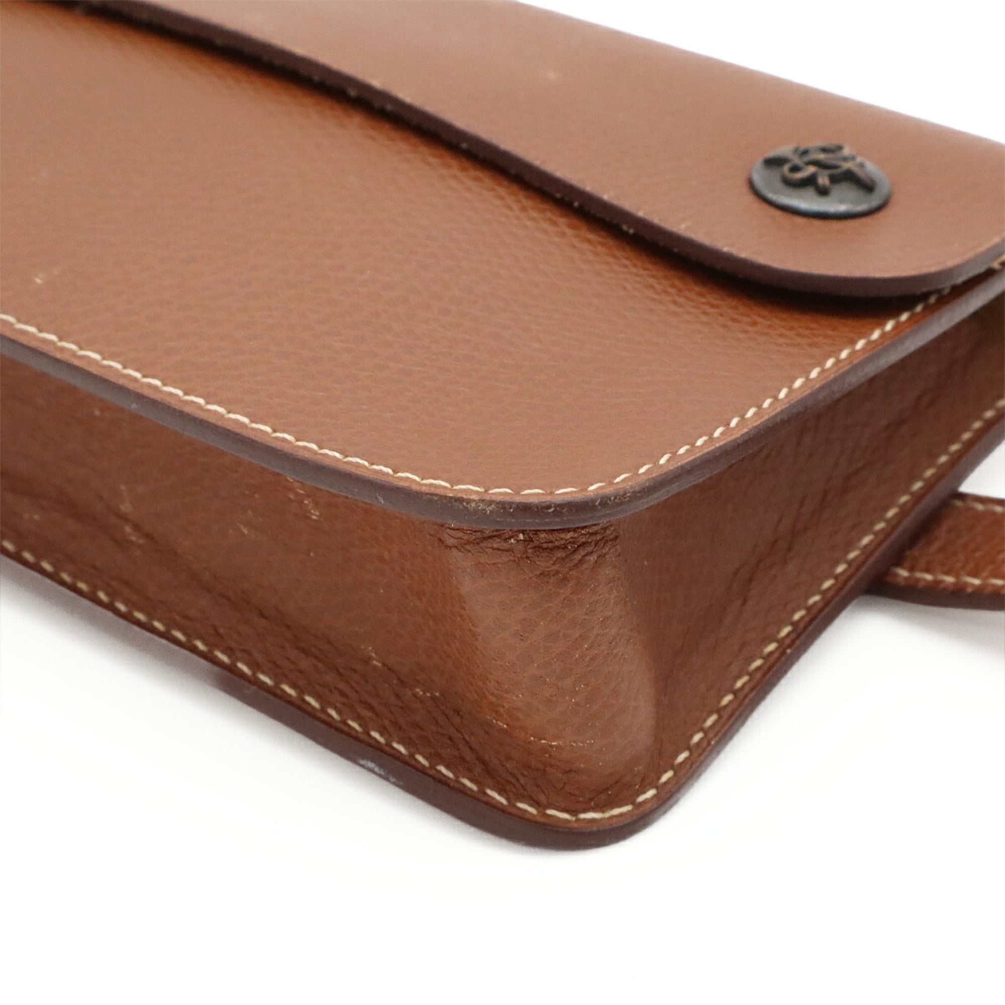 Hermes Brown Leather Clutch Bag Fanny Pack Pochette (Pre-Owned)