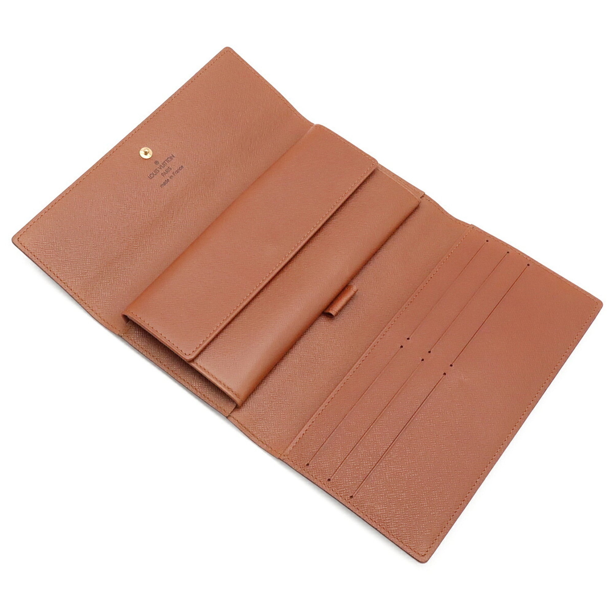 Louis Vuitton Brown Monogram Canvas Long Wallet (Tri-Fold) (Pre-Owned)