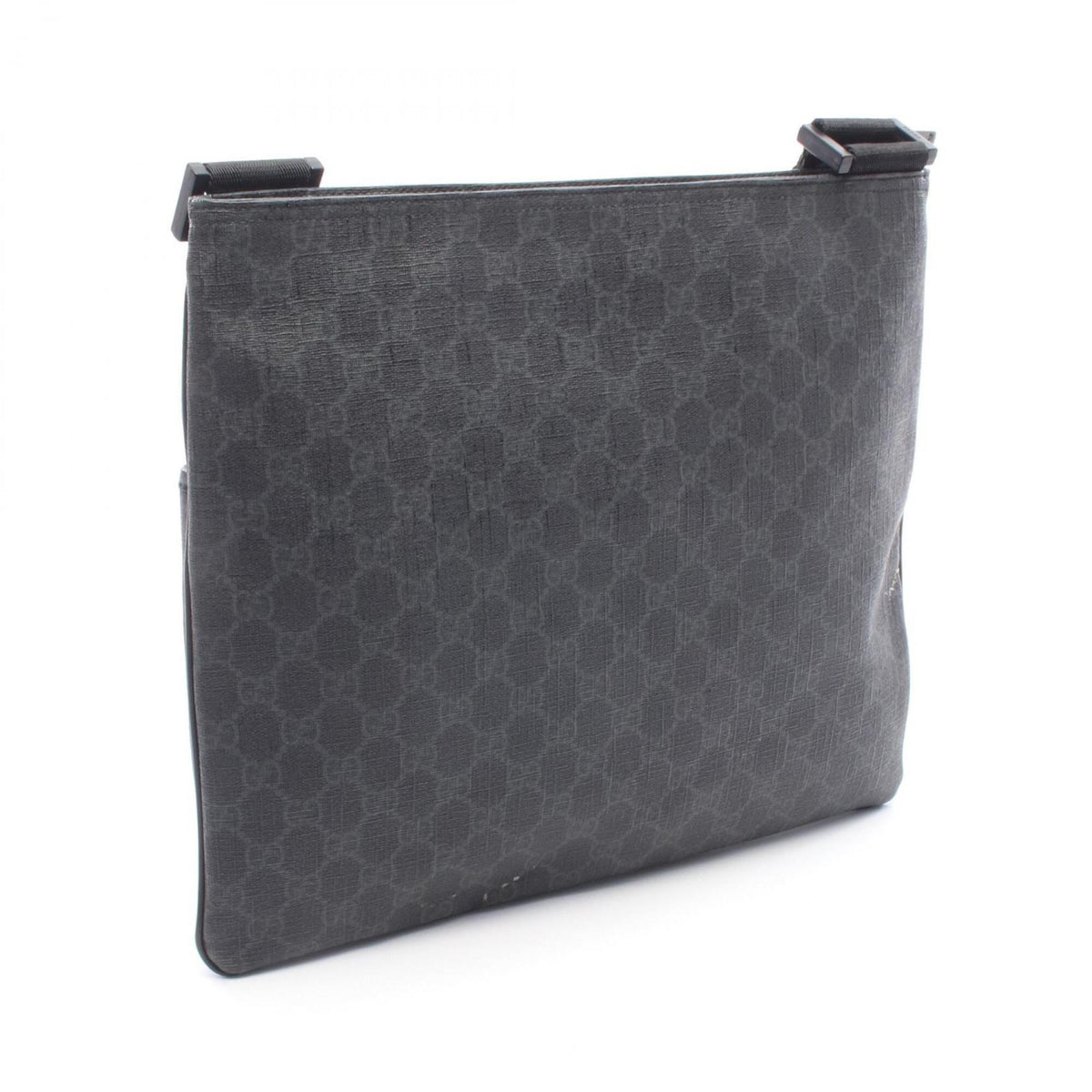 Gucci Black Gray Gg Supreme Leather Handbag Shoulder Bag (Pre-Owned)