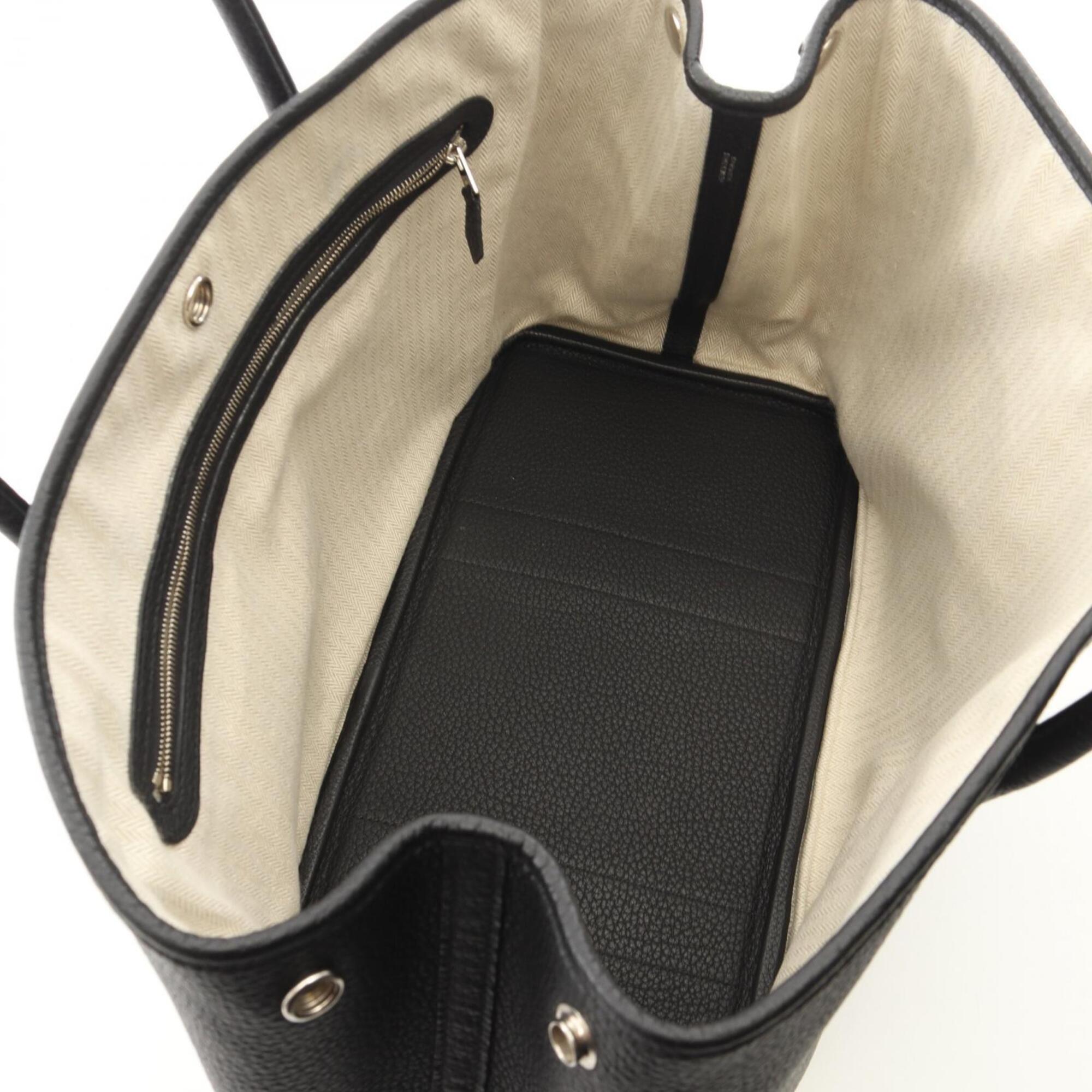Hermes Black Negonda Leather Handbag Tote Bag (Pre-Owned)