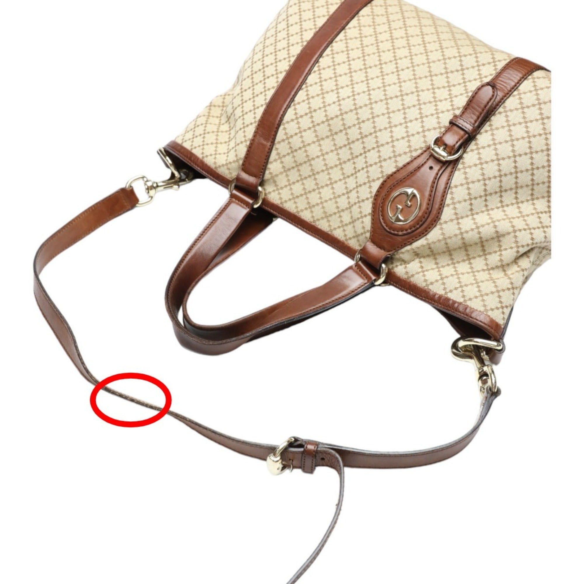 Gucci Brown Canvas Shoulder Bag Tote Bag (Pre-Owned)
