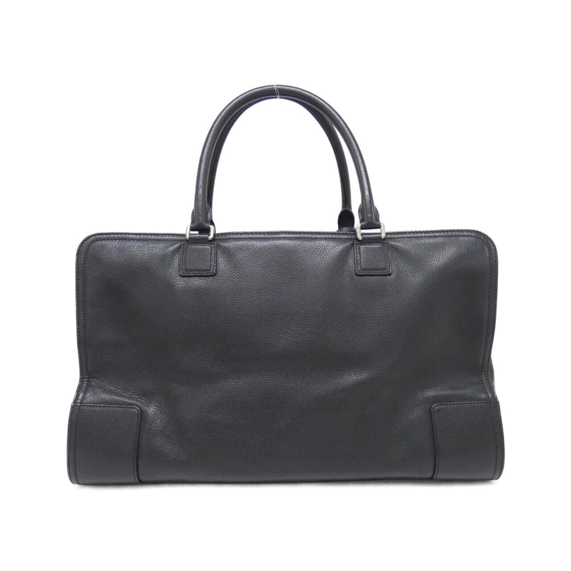Loewe Black Leather Denim Canvas Handbag (Pre-Owned)