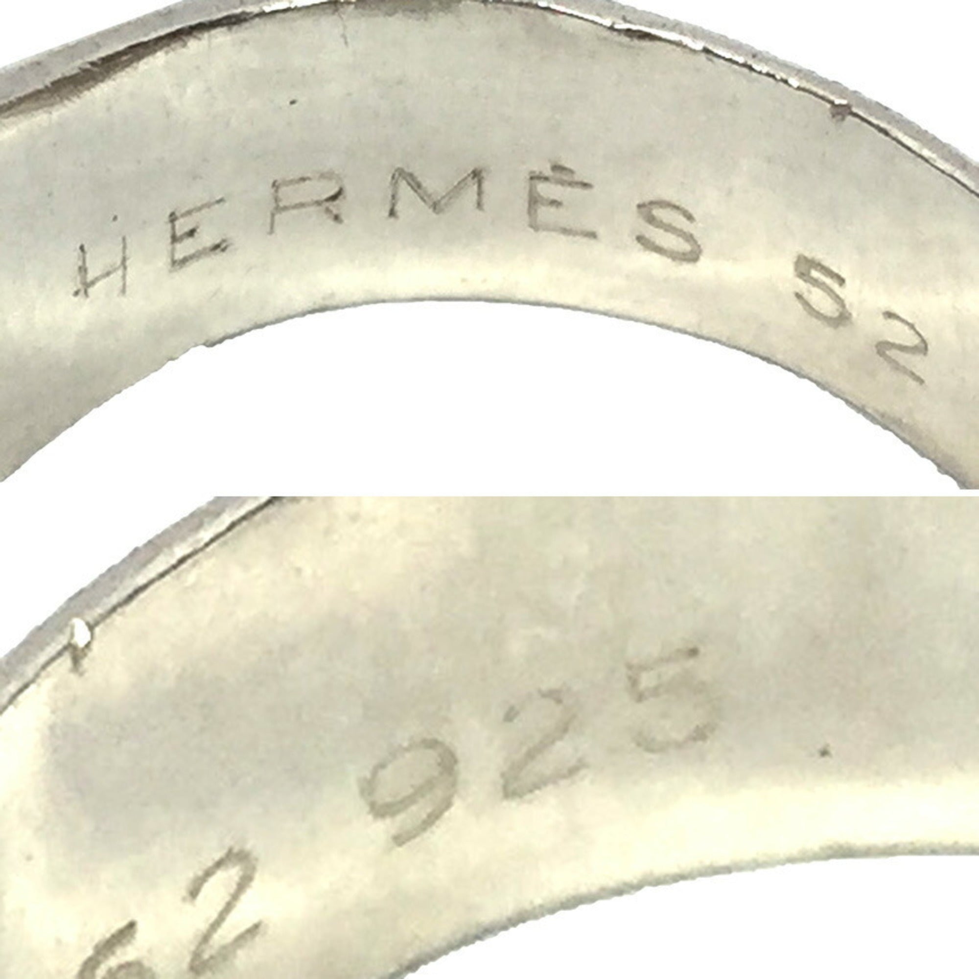 Hermes Silver 925 Band Ring (Pre-Owned)