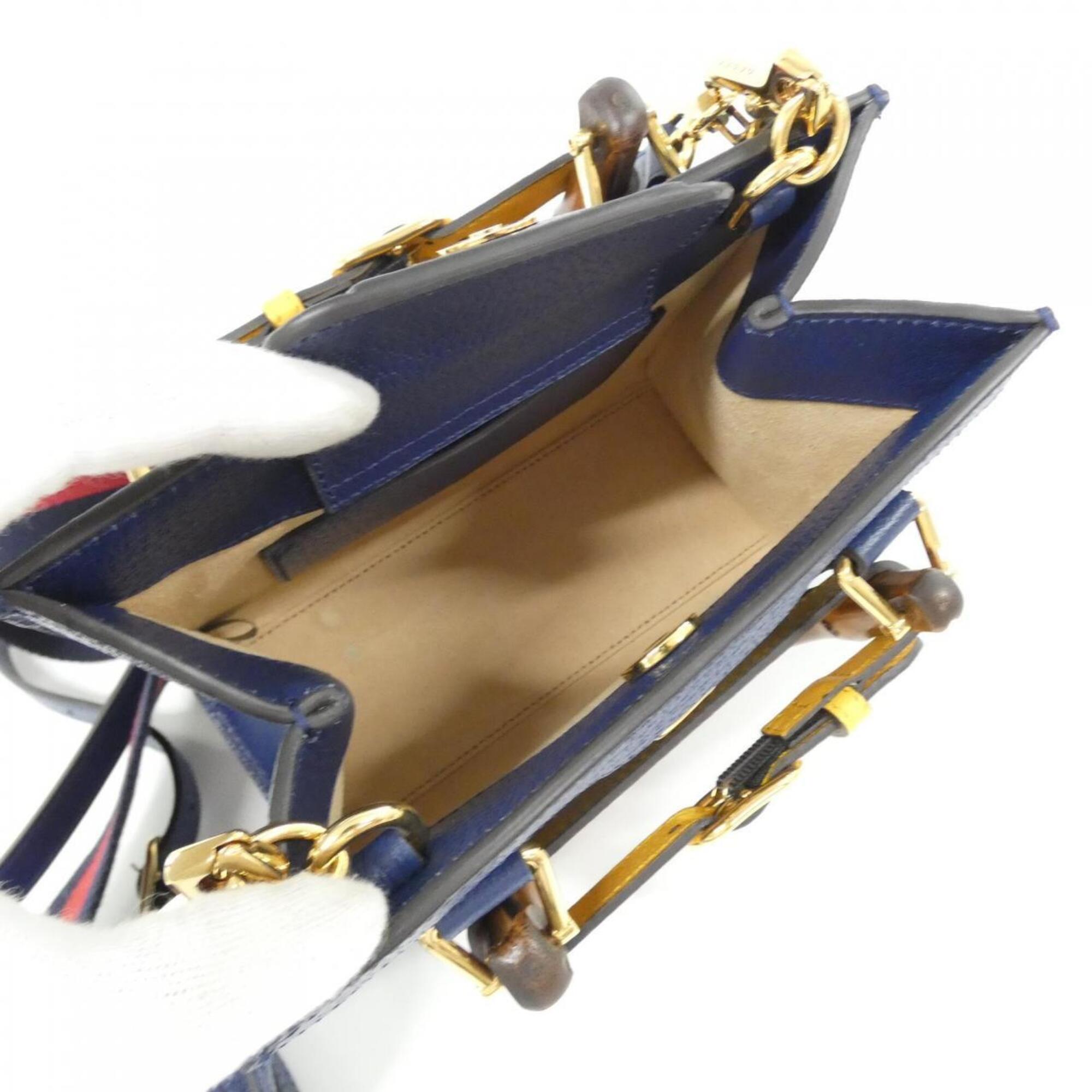 Gucci Royal Blue Leather Handbag (Pre-Owned)