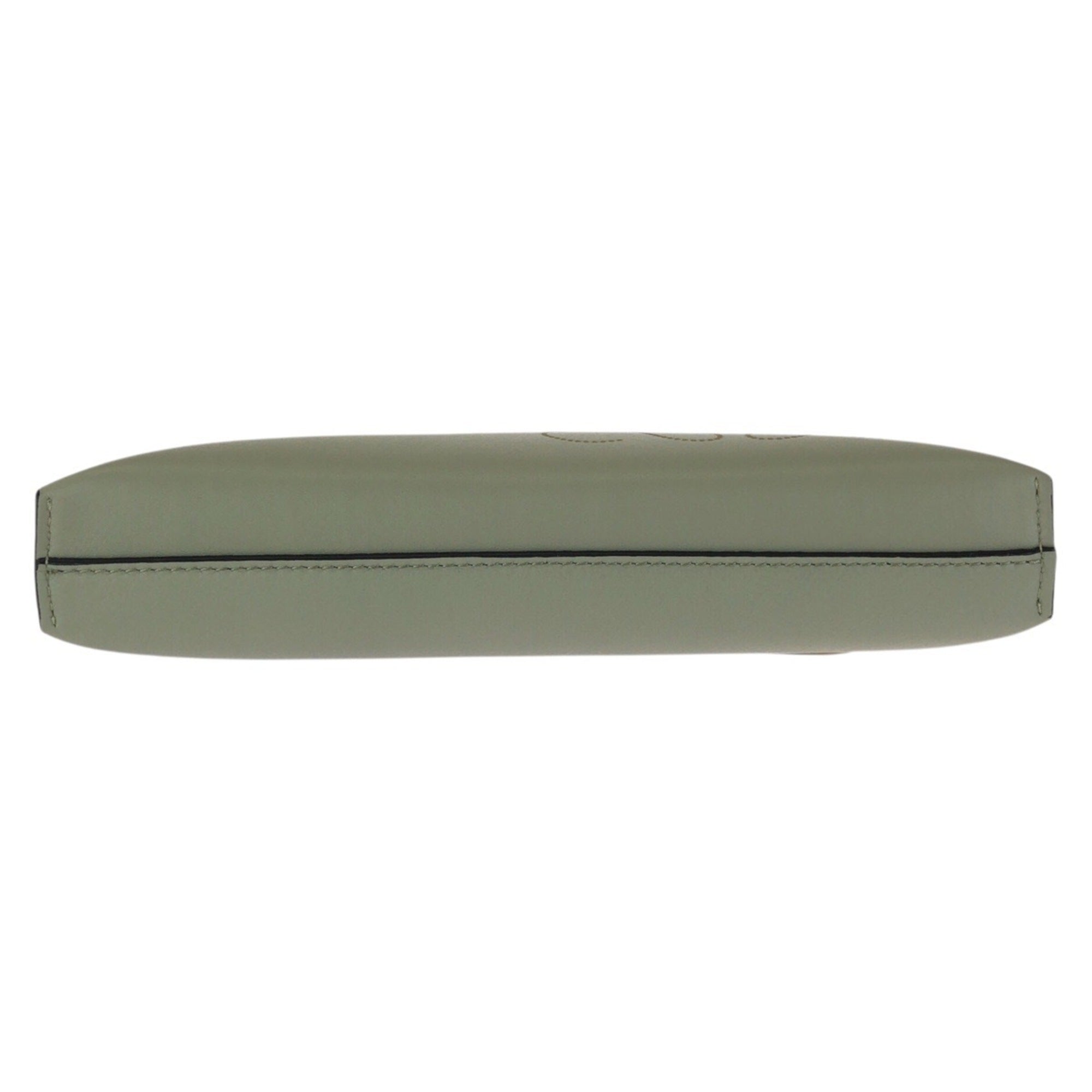 Loewe Beige Green Leather Clutch Bag Pouch (Pre-Owned)