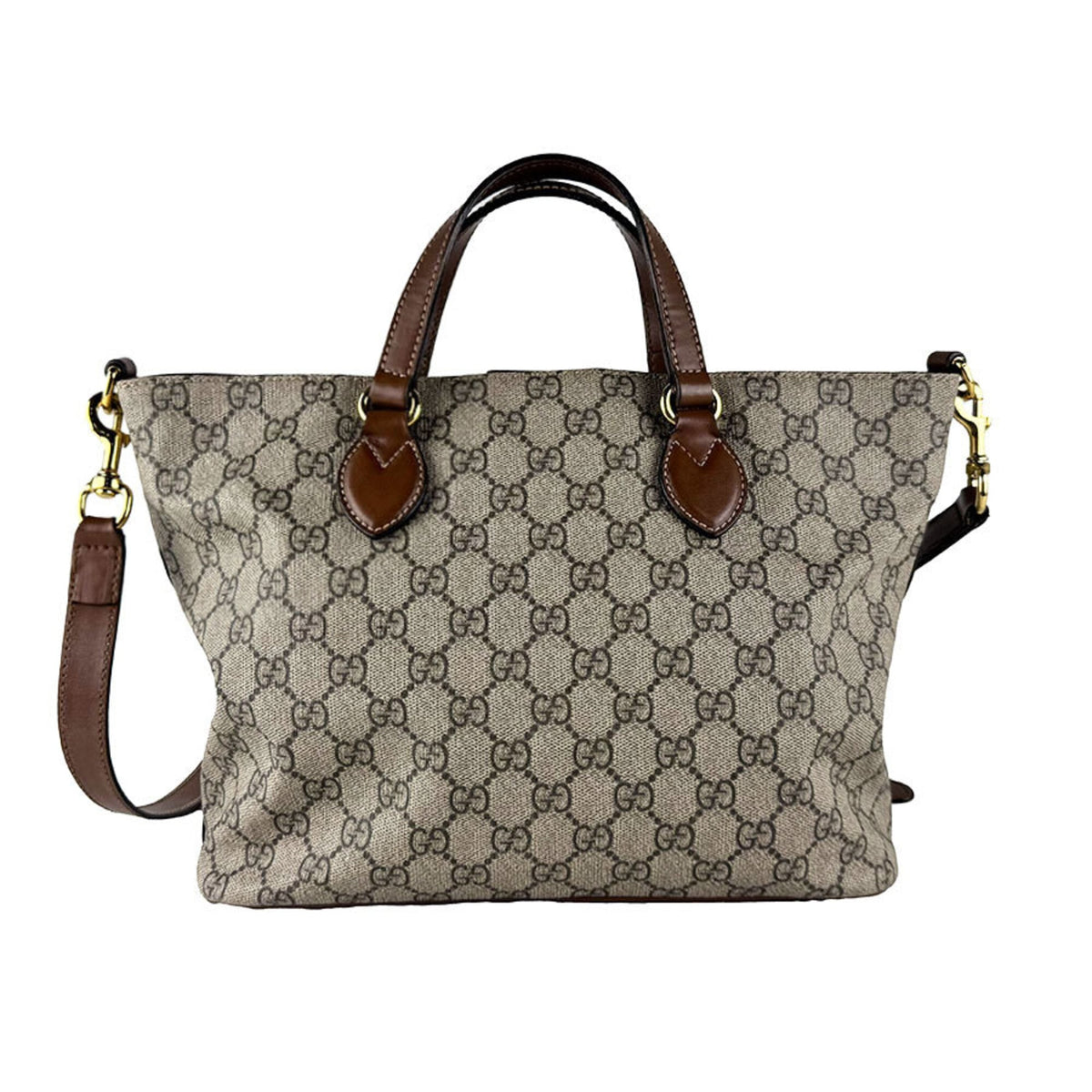 Gucci Brown Gg Supreme Handbag Shoulder Bag (Pre-Owned)