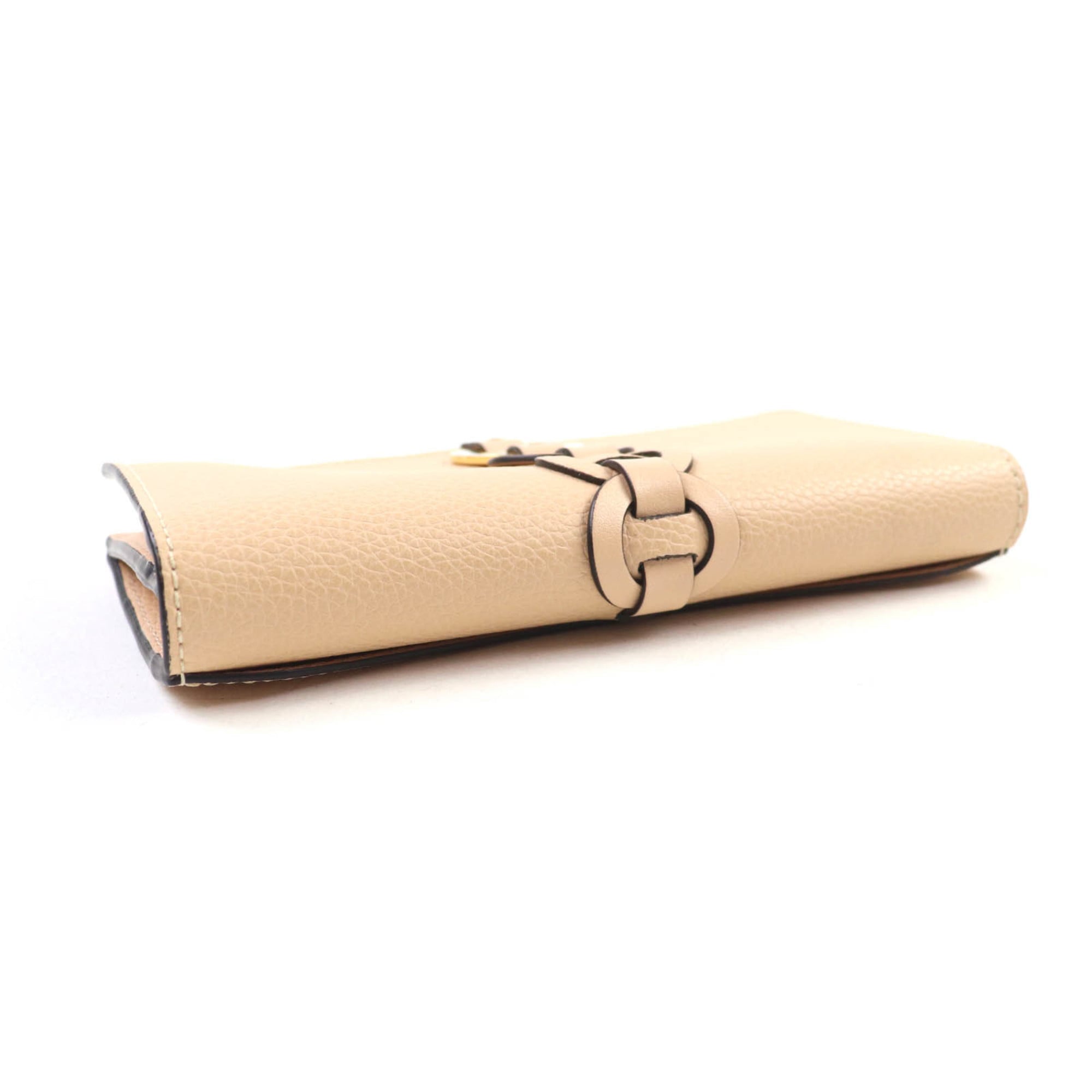 Chloé Beige Leather Long Wallet (Bi-Fold) (Pre-Owned)