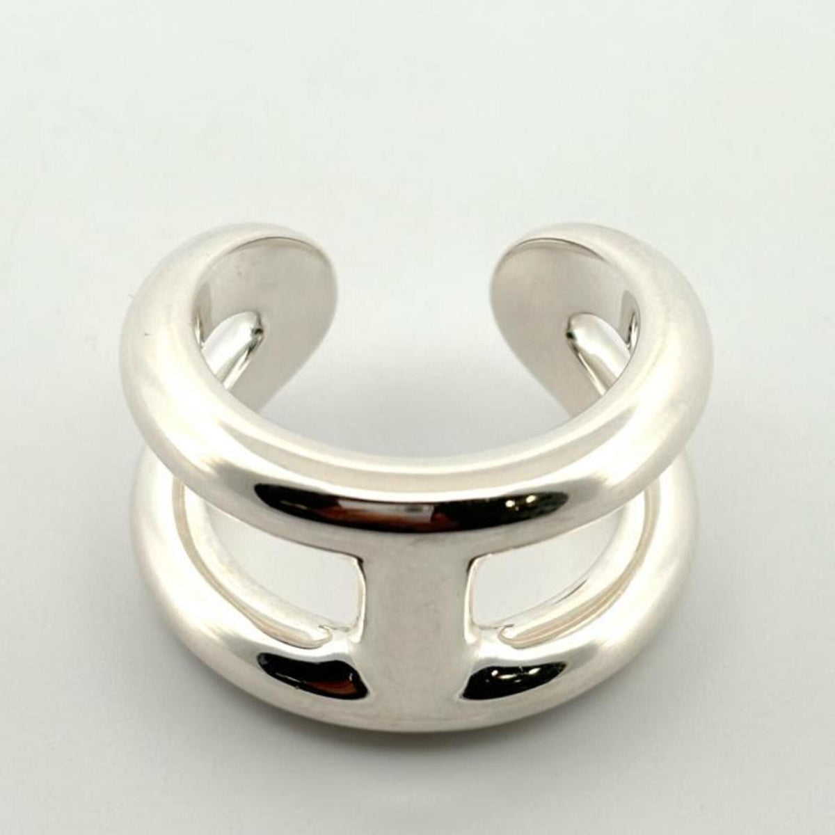 Hermes Silver Silver 925 Band Ring (Pre-Owned)