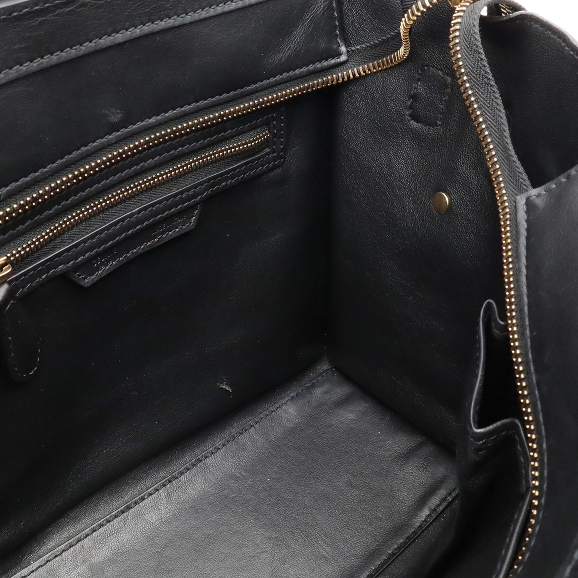Celine Luggage Black Leather Handbag Tote Bag (Pre-Owned)