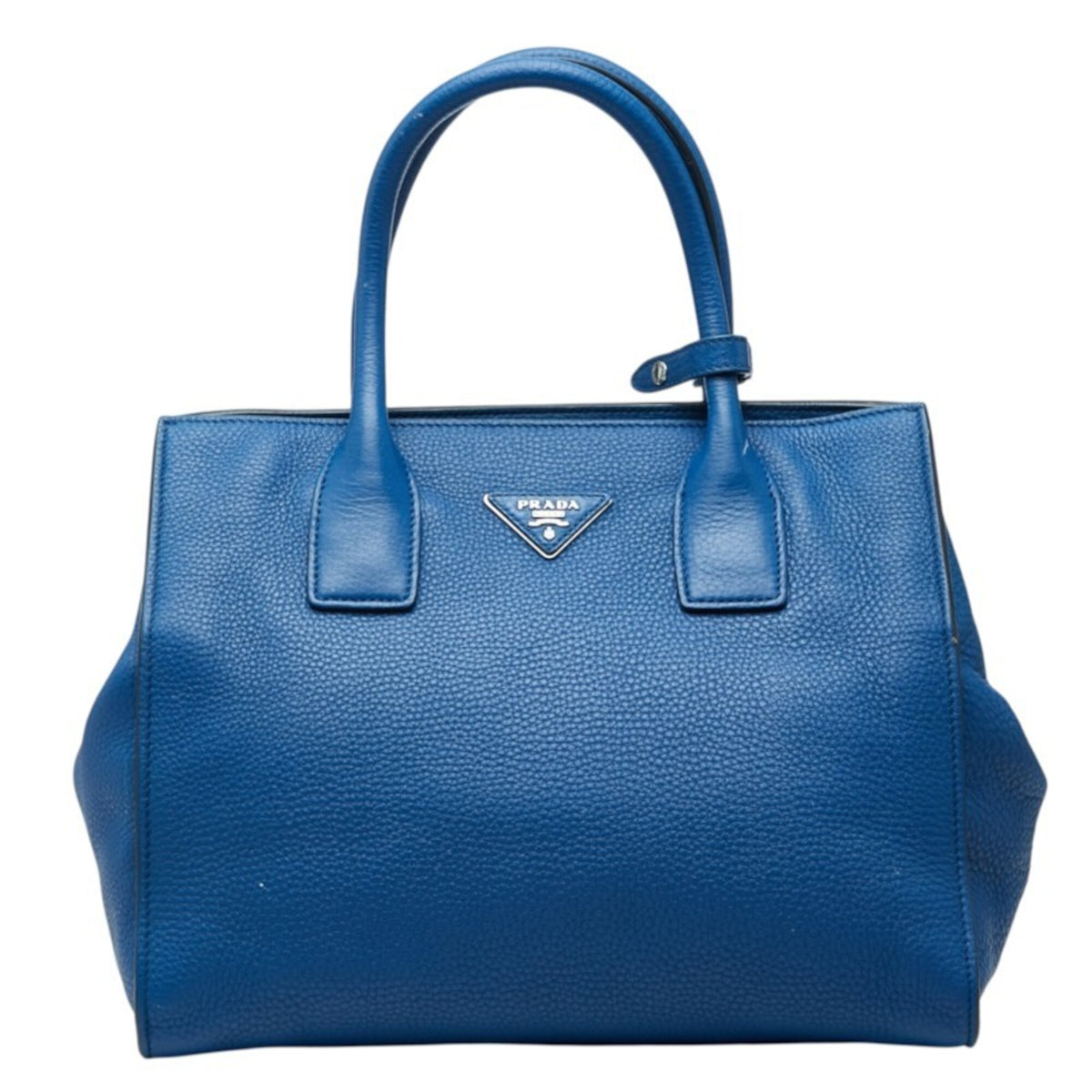 Prada Blue Leather Handbag Tote Bag (Pre-Owned)