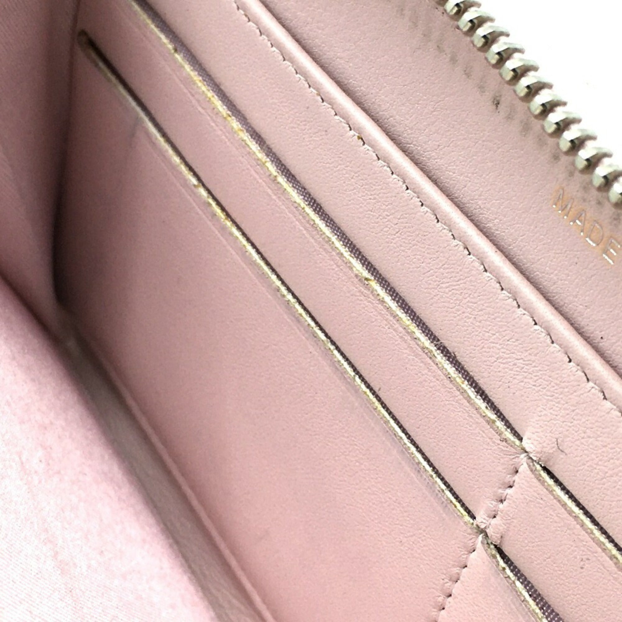 Chanel Deauville Pink Tweed Leather Long Wallet (Bi-Fold) (Pre-Owned)