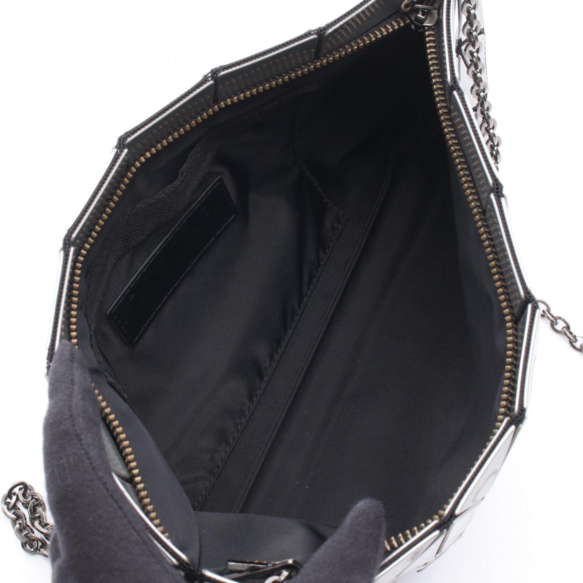 Bao Bao Issey Miyake Silver Coated Canvas Handbag Shoulder Bag (Pre-Owned)