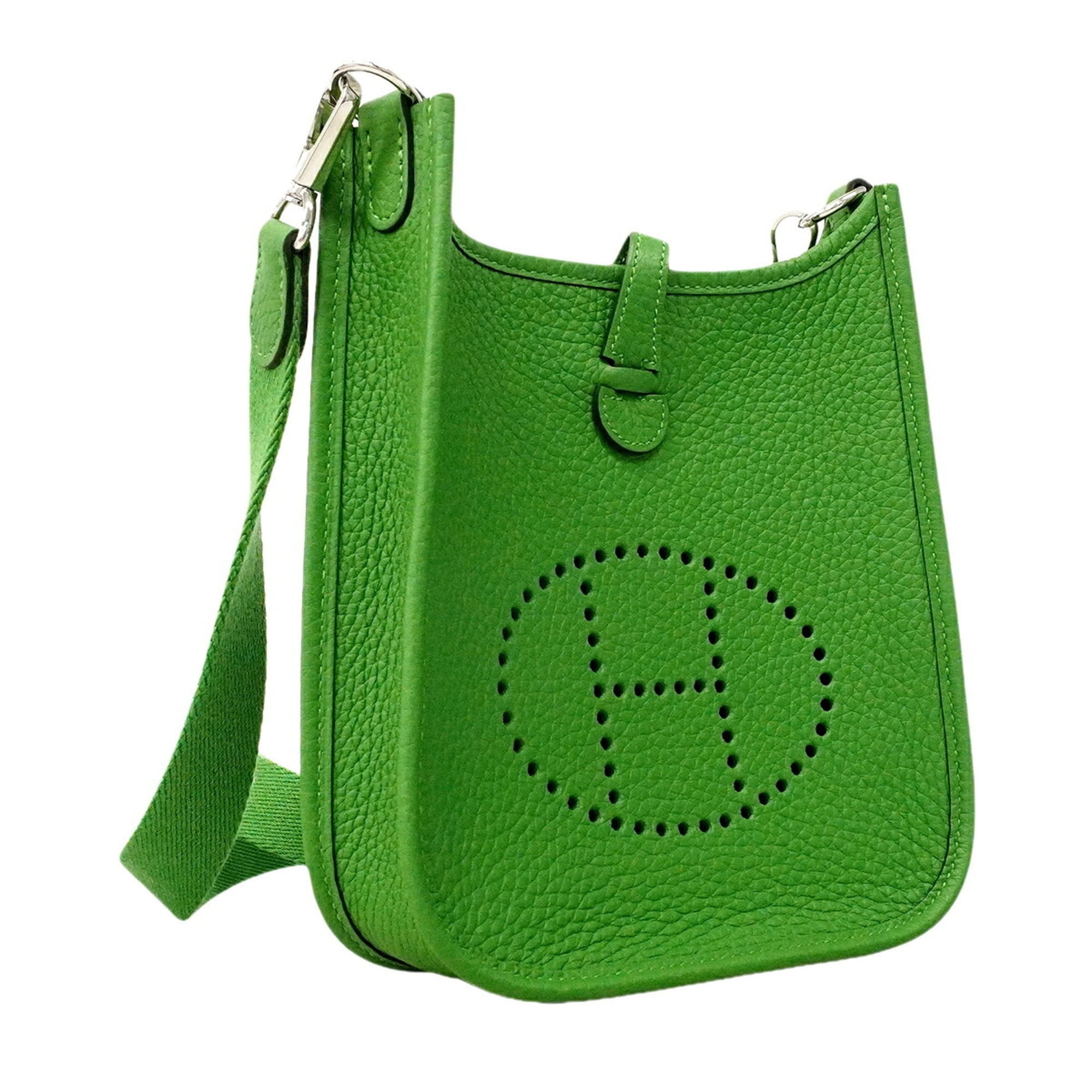 Hermes Green Taurillon Clemence Leather Shoulder Bag (Pre-Owned)