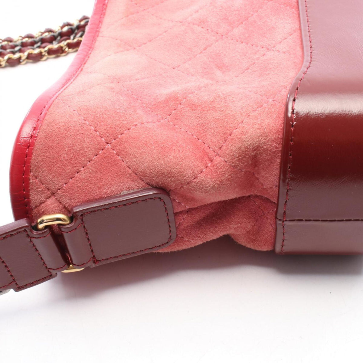 Chanel Bordeaux Red Color Suede Leather Handbag Shoulder Bag (Pre-Owned)