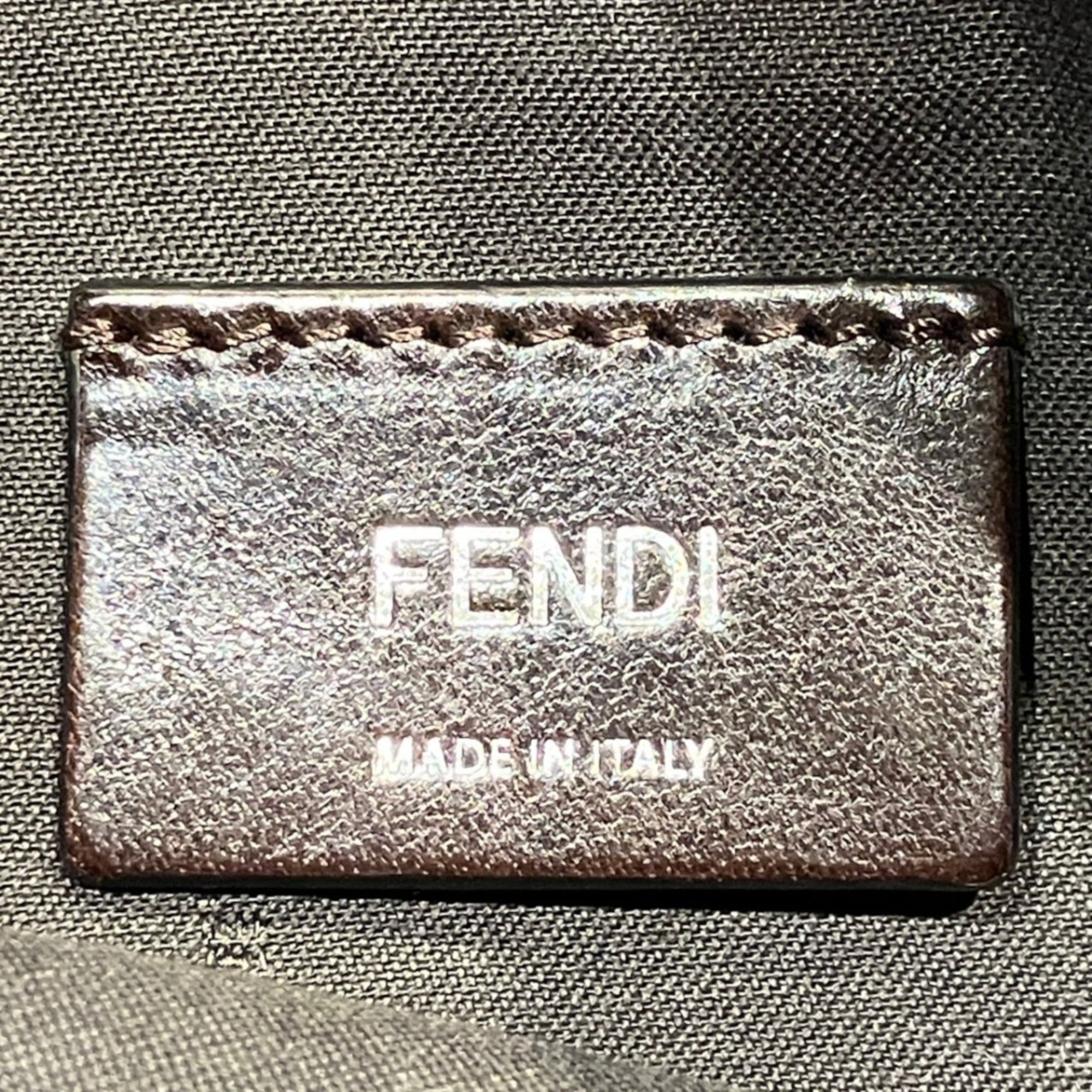 Fendi Gray Leather Suede Tote Bag (Pre-Owned)