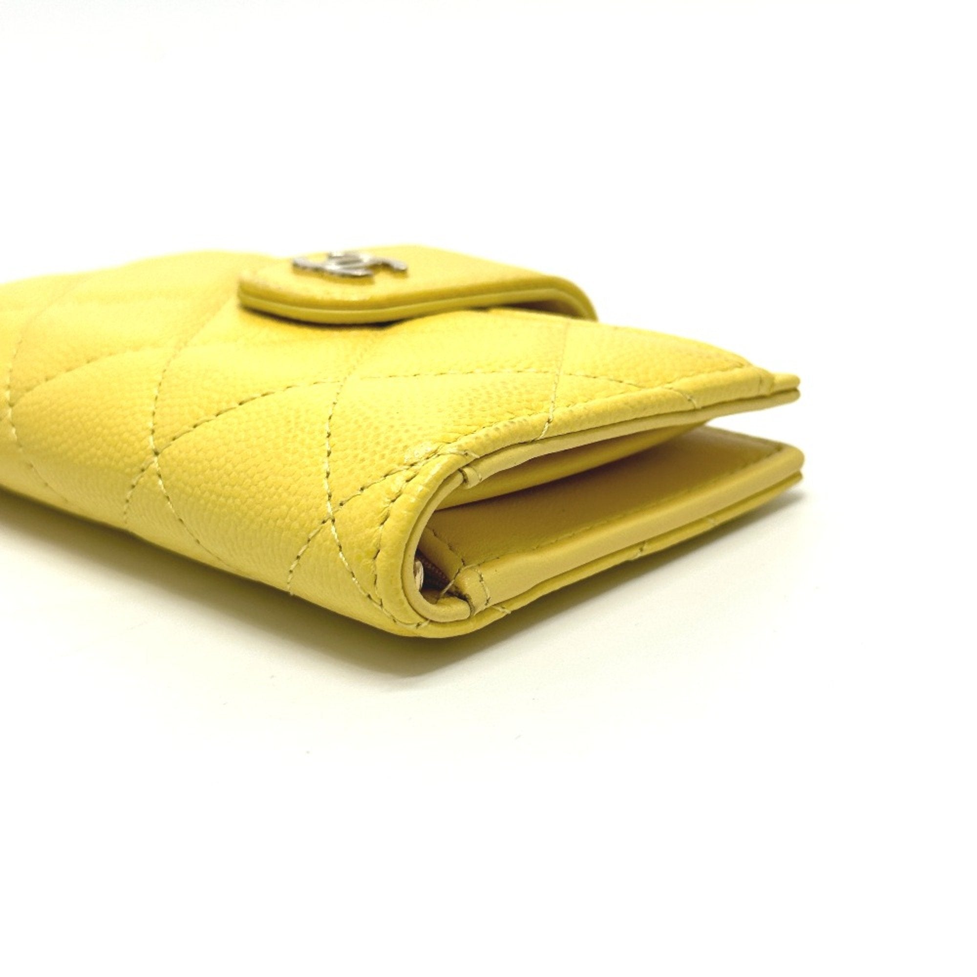 Chanel Yellow Leather Coin Purse/Coin Case (Pre-Owned)