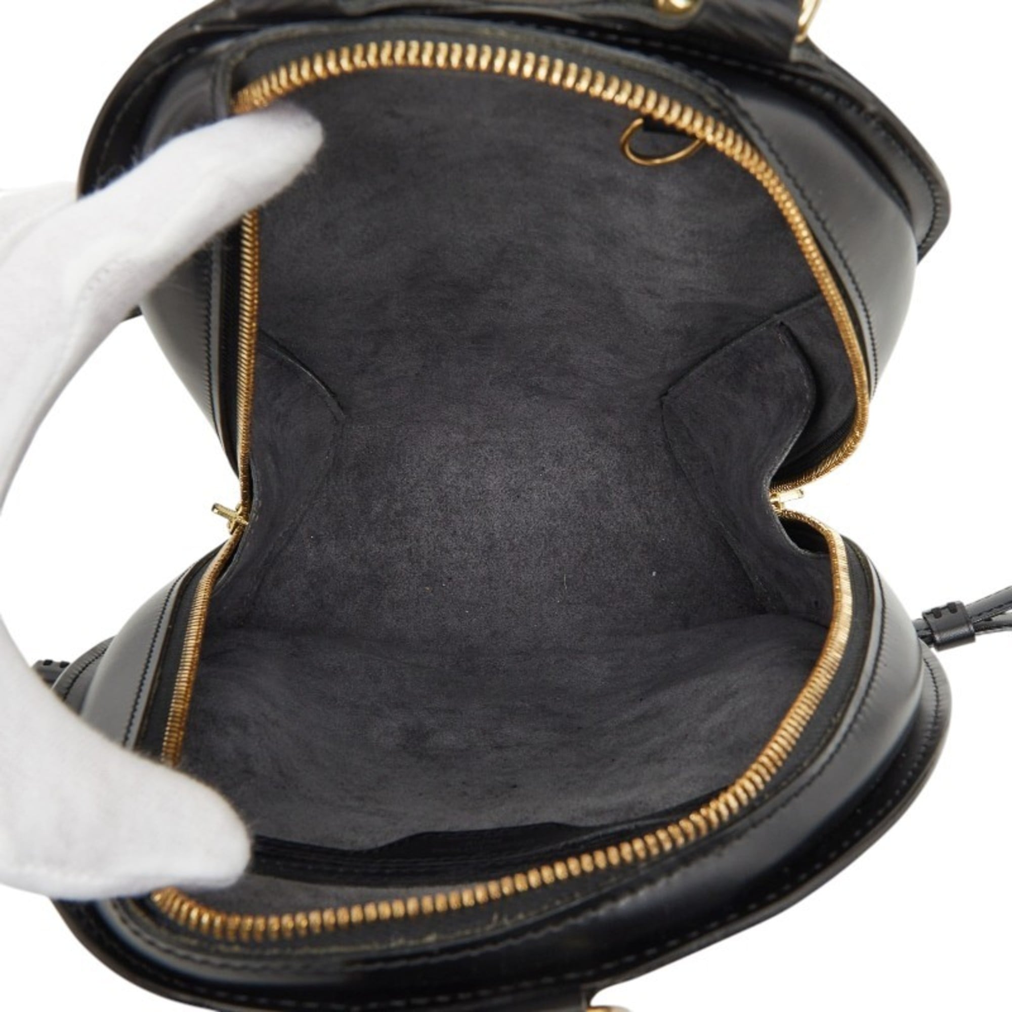Louis Vuitton Black Noir Leather Backpack (Pre-Owned)