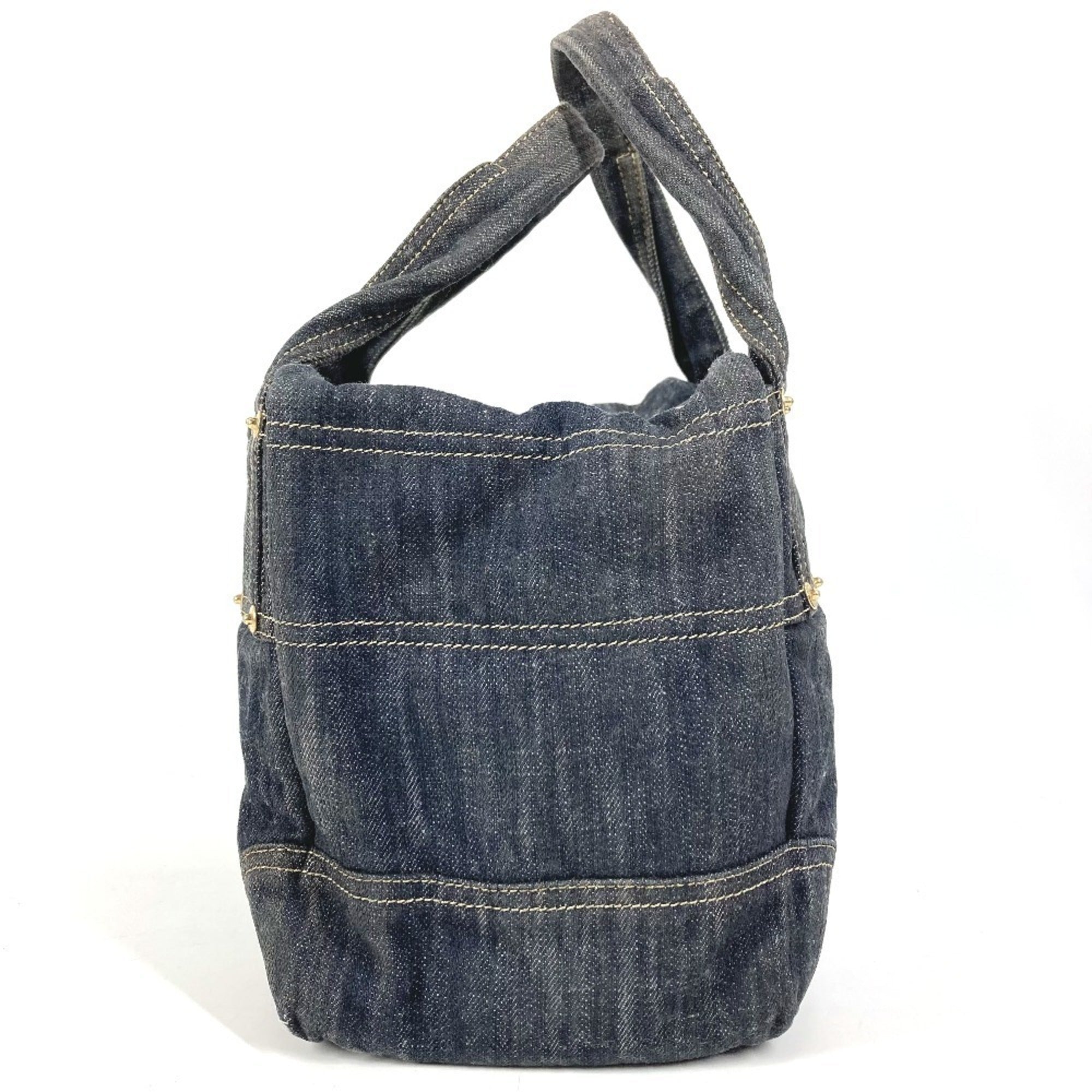 Chanel Denim Blue Denim Handbag Tote Bag (Pre-Owned)