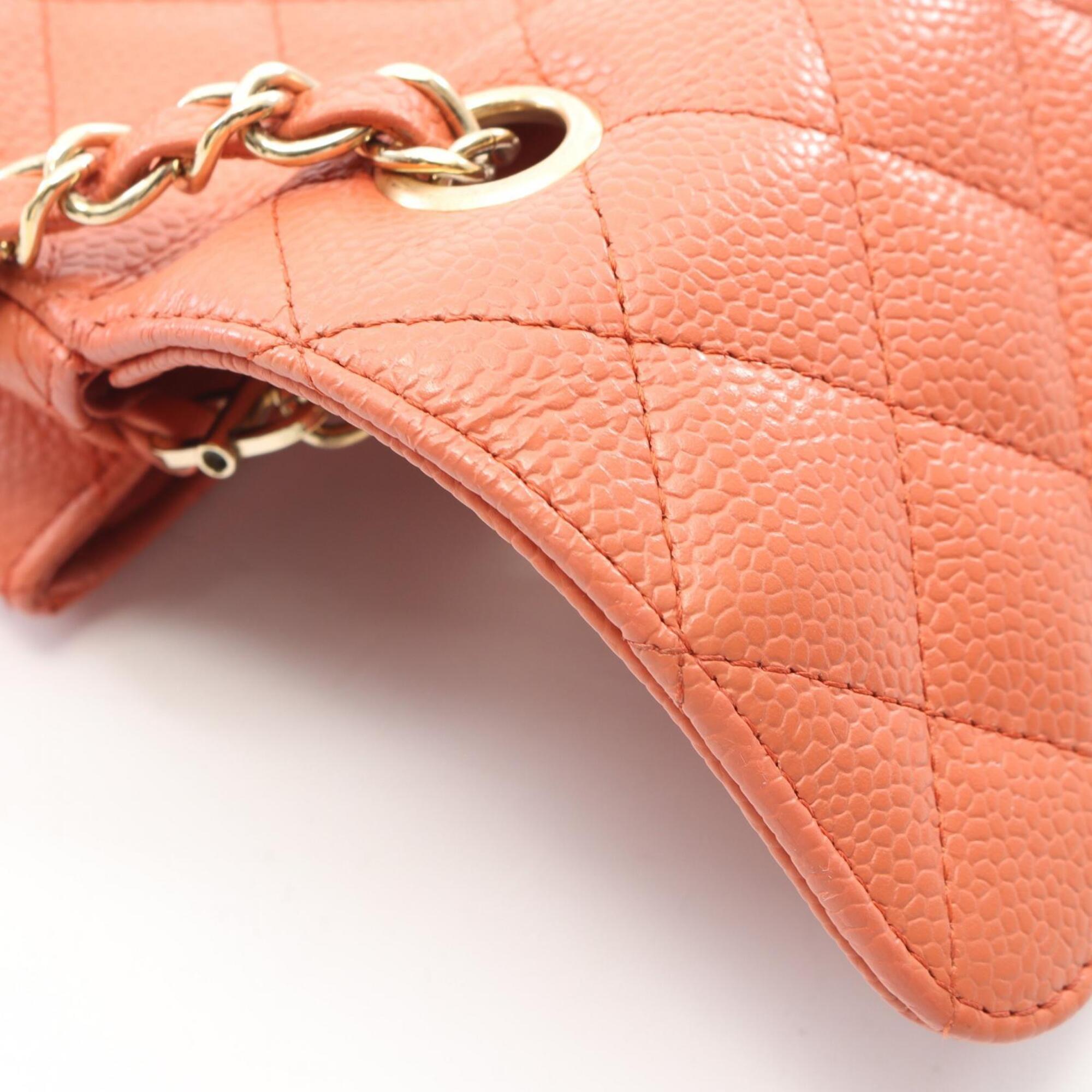 Chanel Orange Grained Calfskin Handbag Shoulder Bag (Pre-Owned)