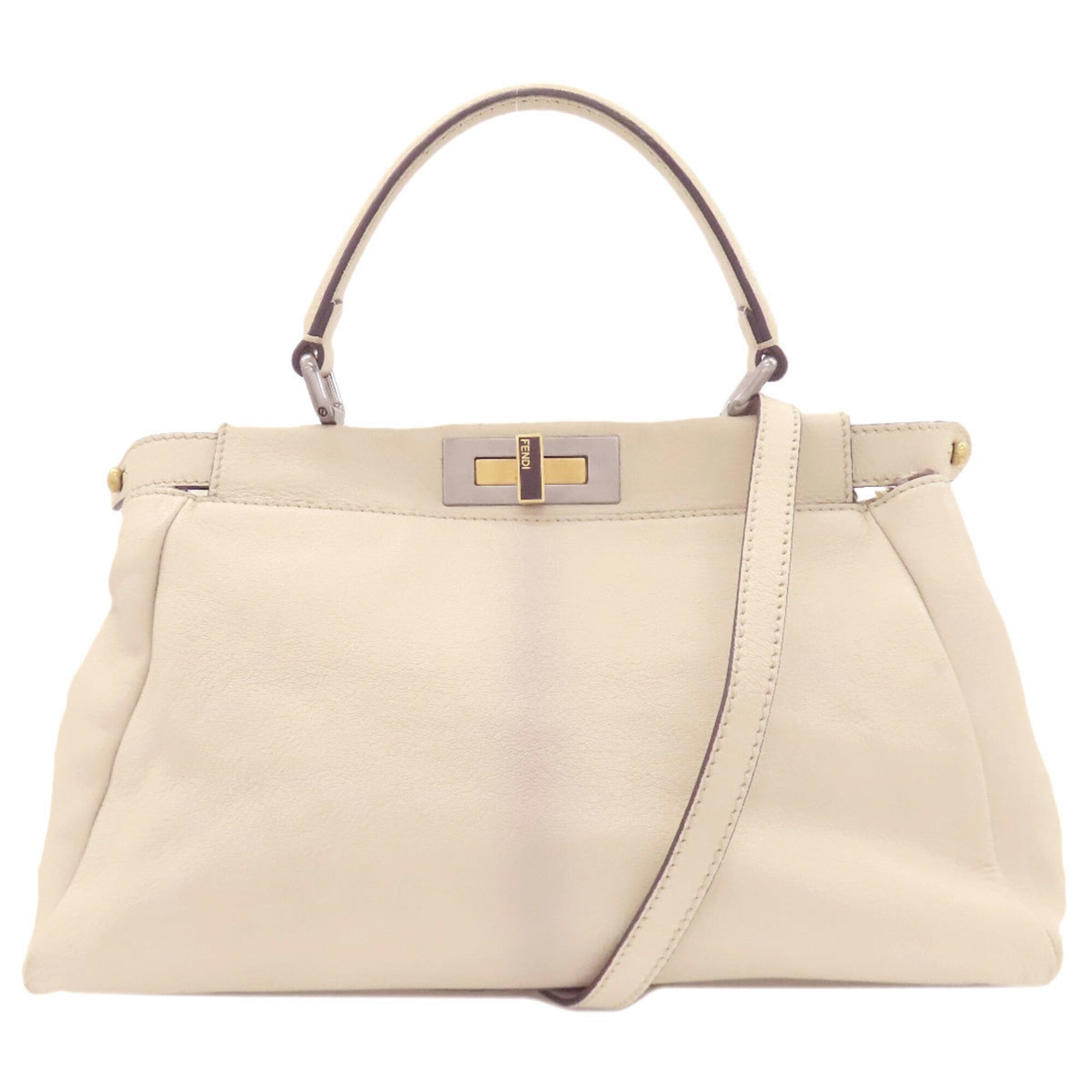 Fendi White Leather Handbag (Pre-Owned)