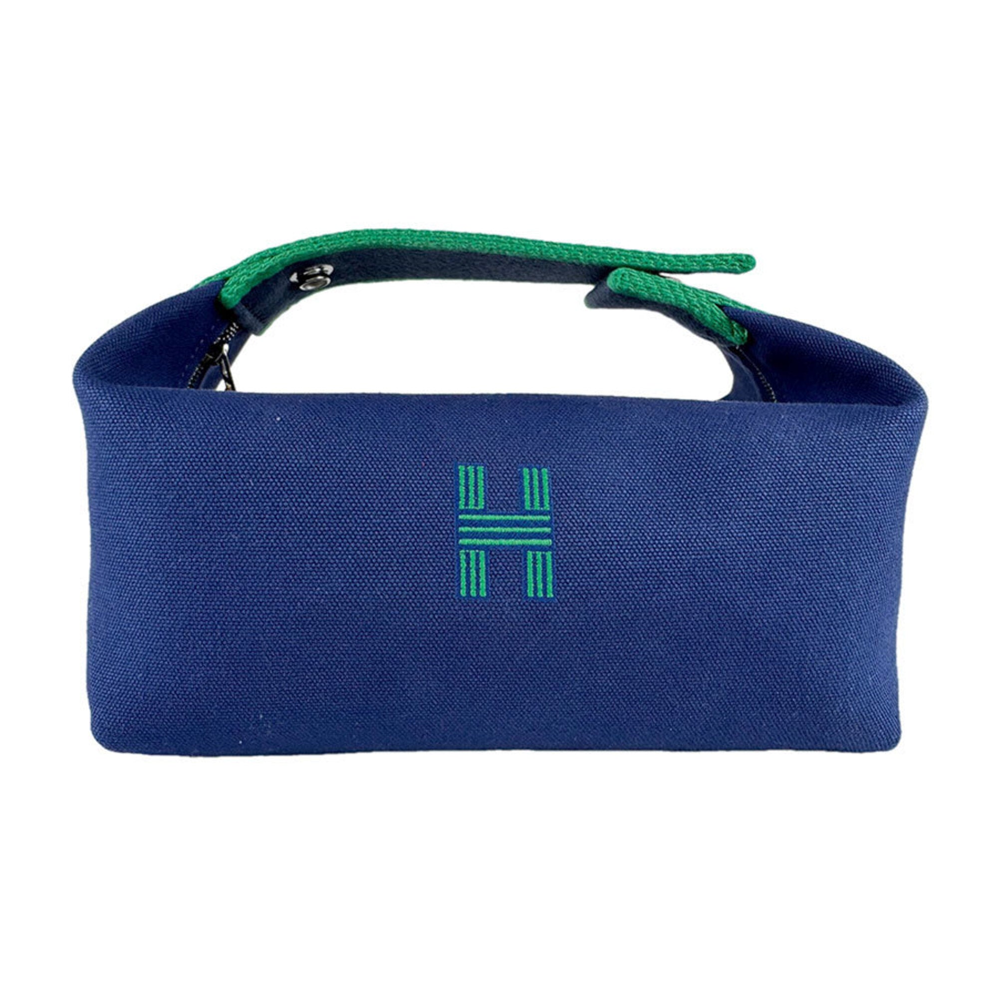 Hermes Navy Canvas Handbag Pouch (Pre-Owned)