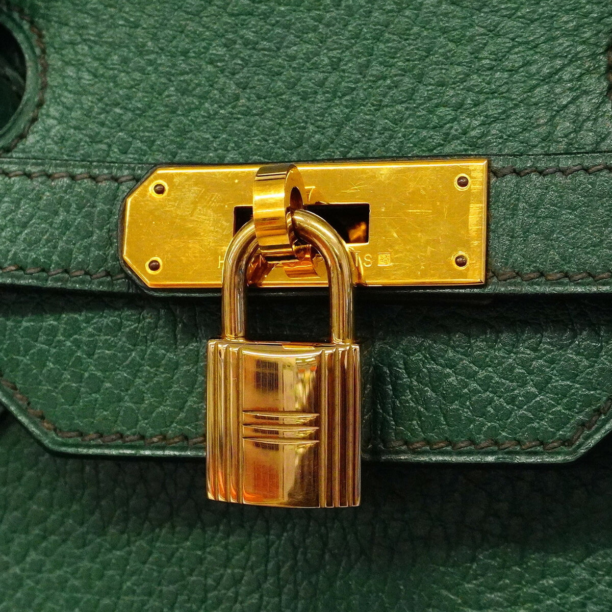 Hermes Green Ardennes Leather Handbag (Pre-Owned)