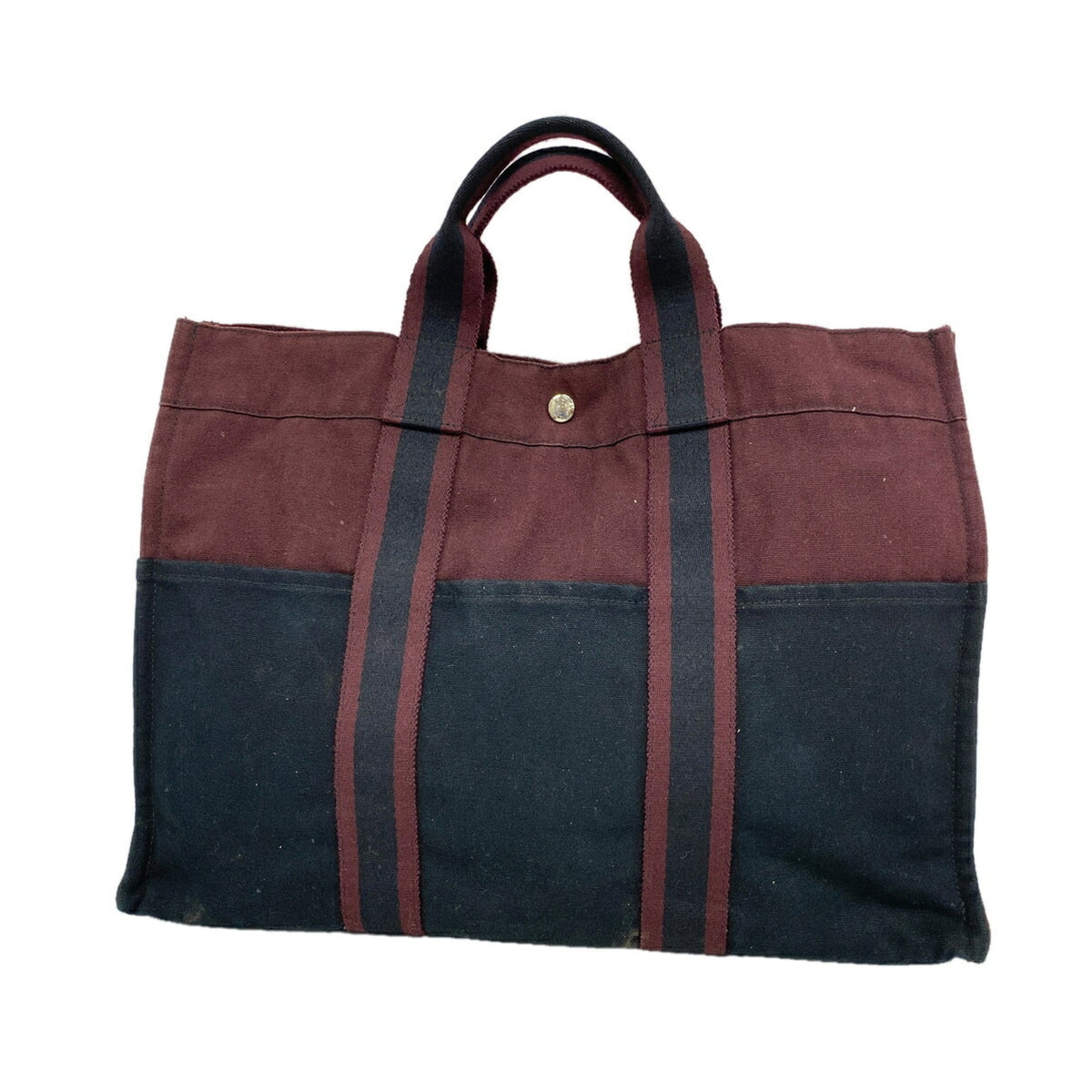 Hermes Black Bordeaux Canvas Tote Bag (Pre-Owned)