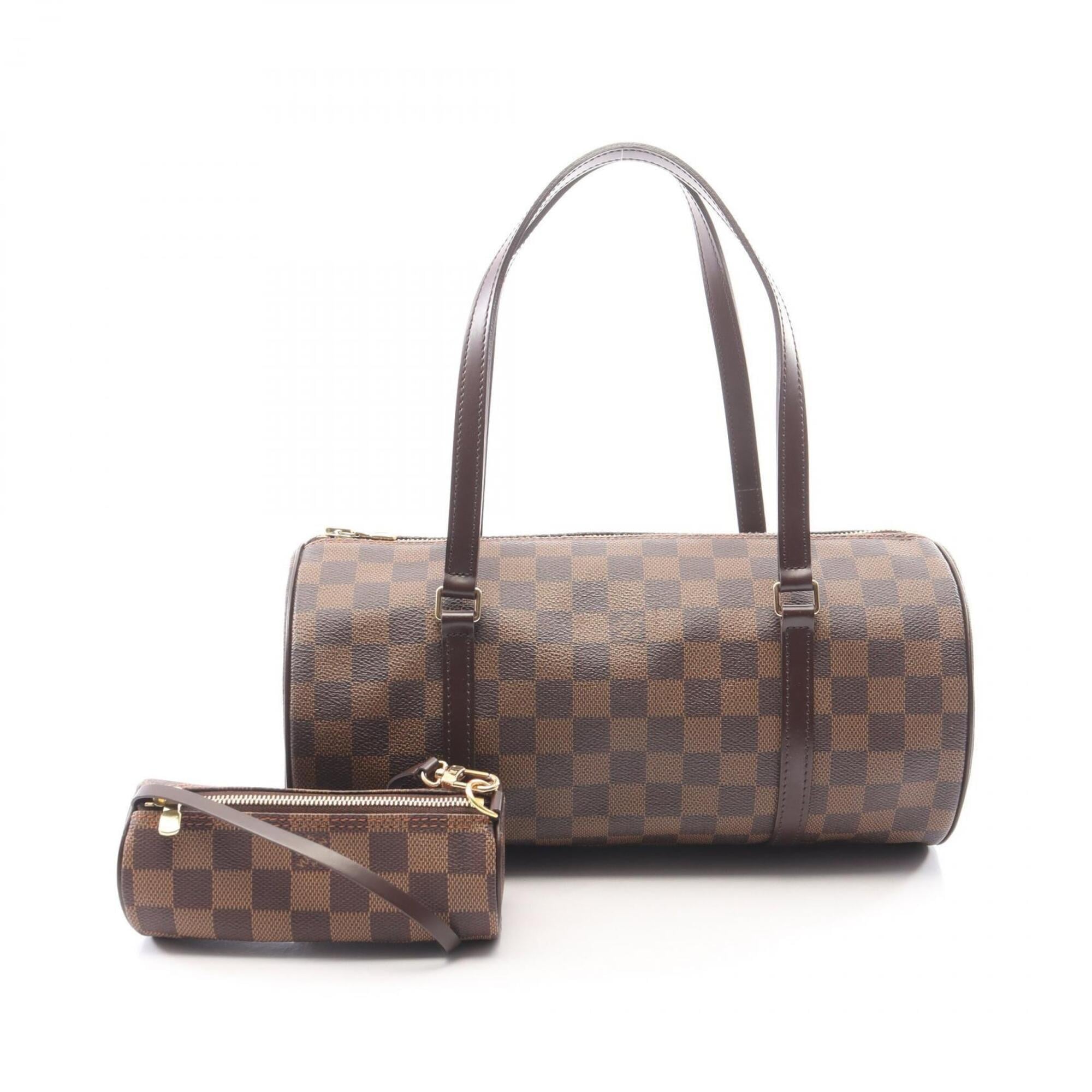 Louis Vuitton Brown Ebene Coated Canvas Leather Handbag Pouch (Pre-Owned)
