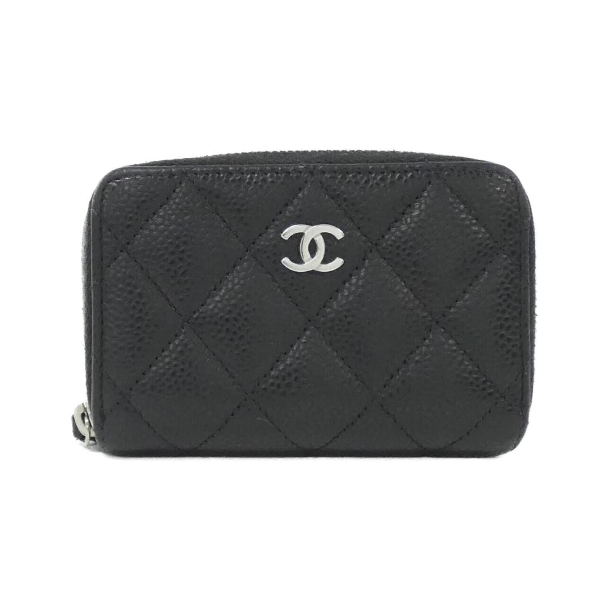 Chanel Black Grained Calfskin Coin Purse/Coin Case (Pre-Owned)