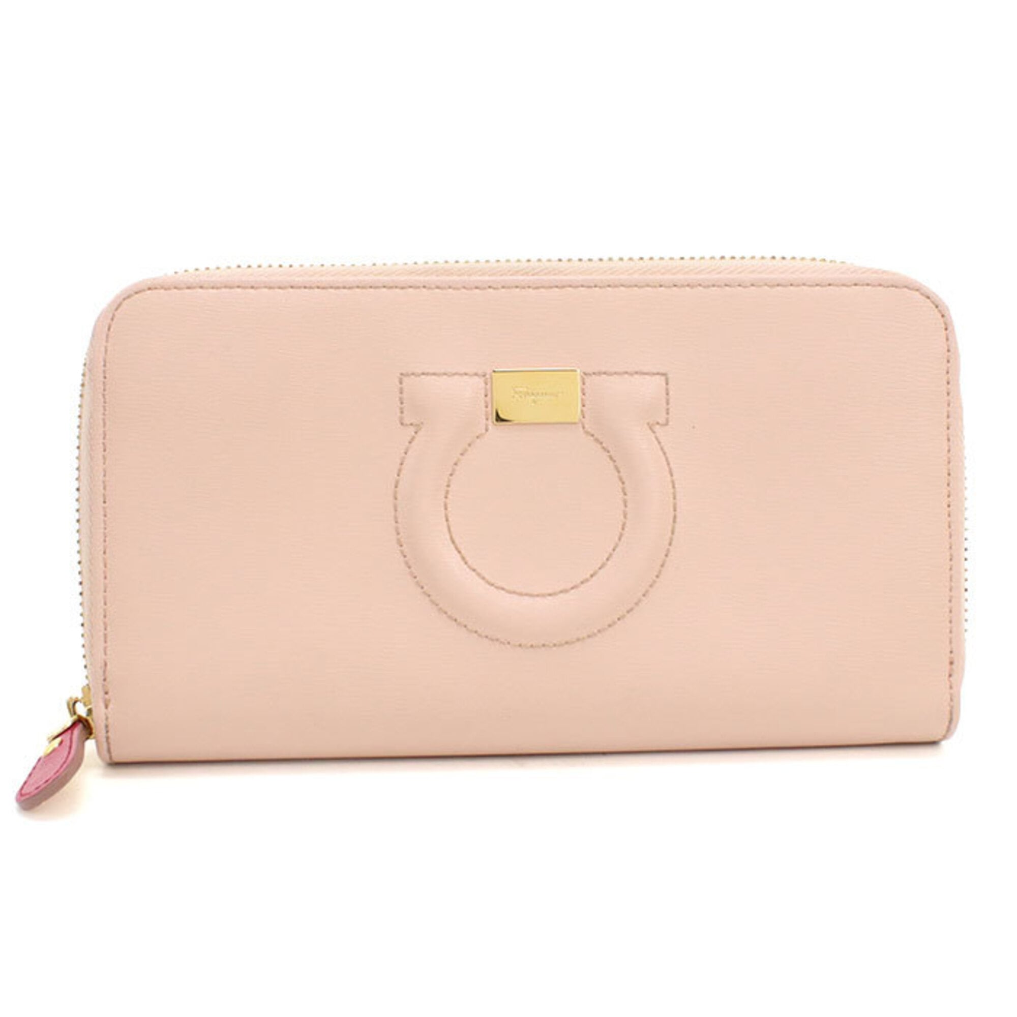 Salvatore Ferragamo Pink Leather Long Wallet (Bi-Fold) (Pre-Owned)