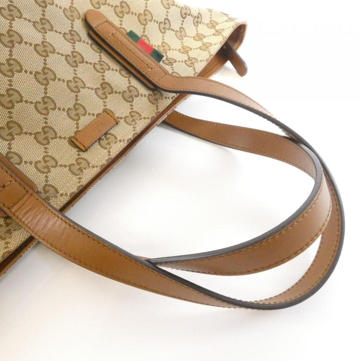Gucci Beige Gg Canvas Handbag (Pre-Owned)