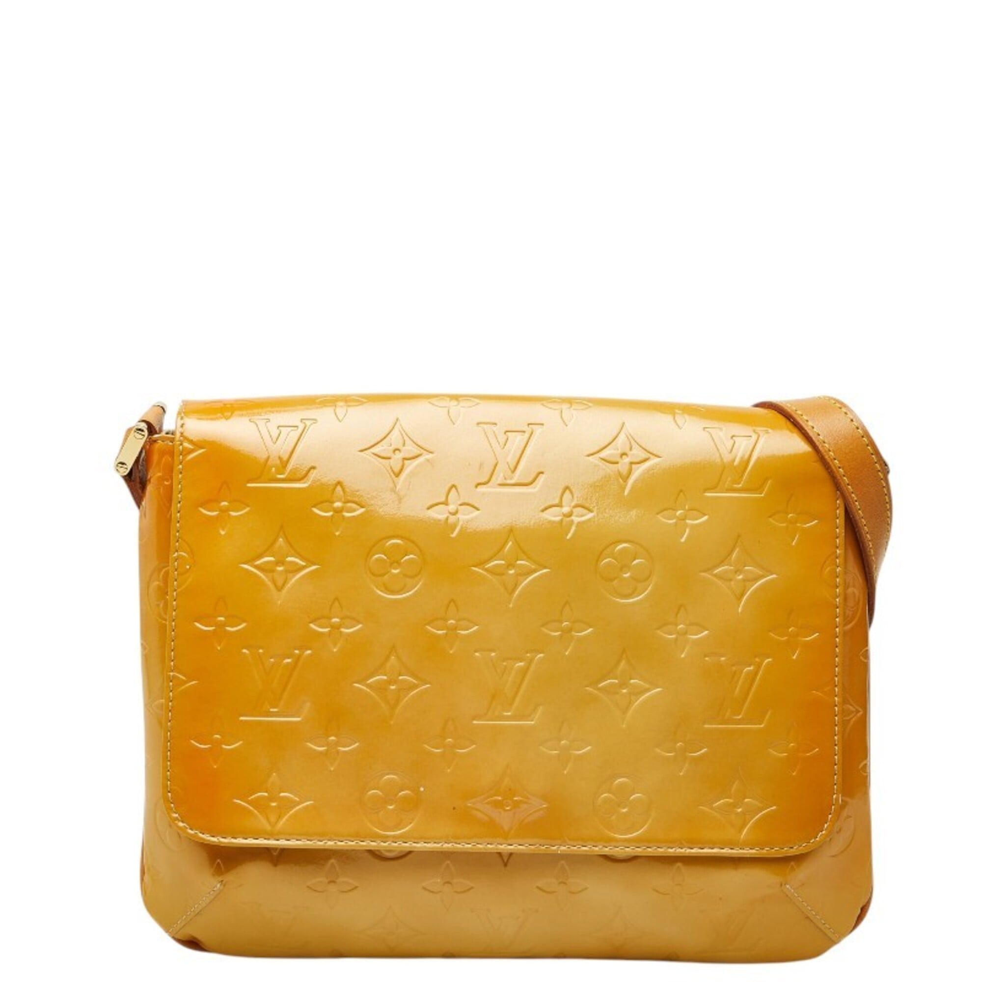 Louis Vuitton Jaune Yellow Patent Leather Shoulder Bag (Pre-Owned)