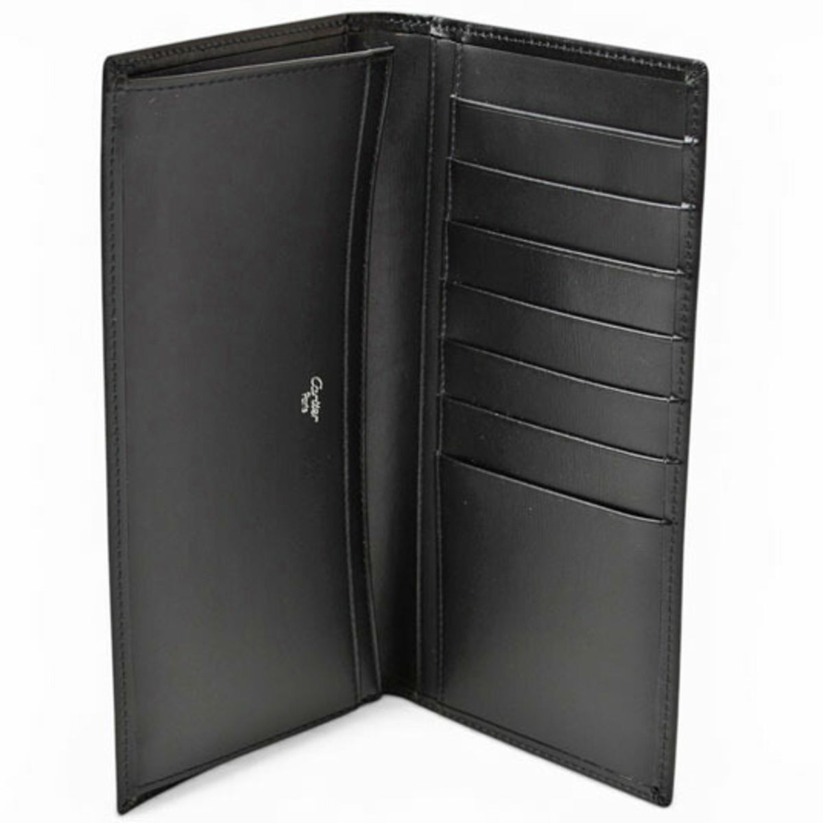 Cartier Pasha Black Leather Long Wallet (Bi-Fold) (Pre-Owned)