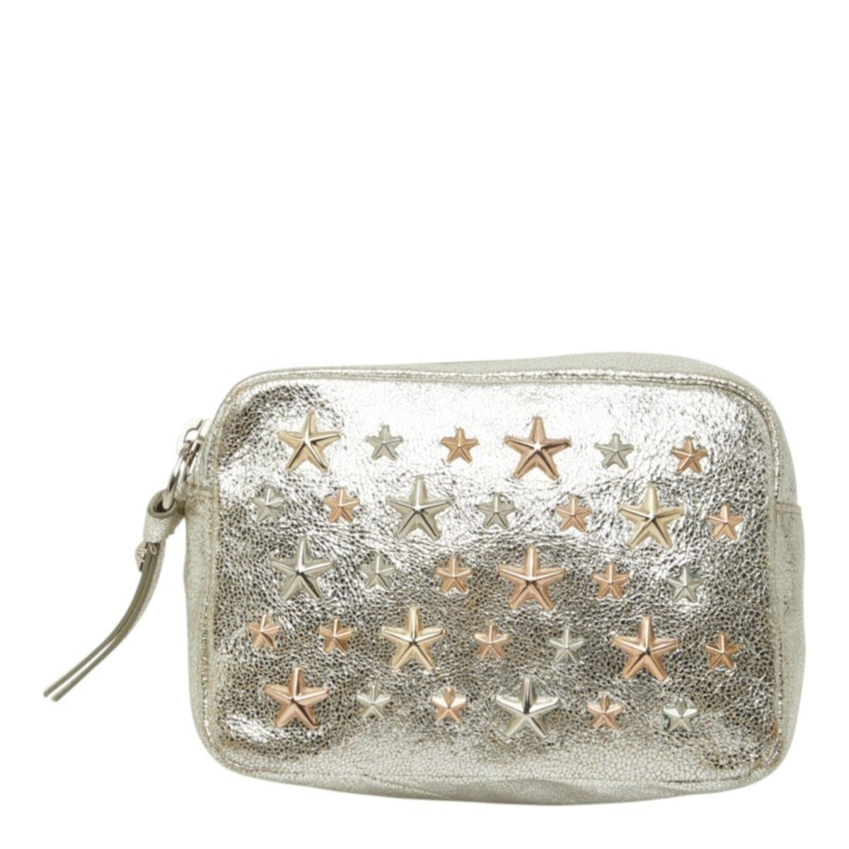 Jimmy Choo Silver Leather Pouch (Pre-Owned)