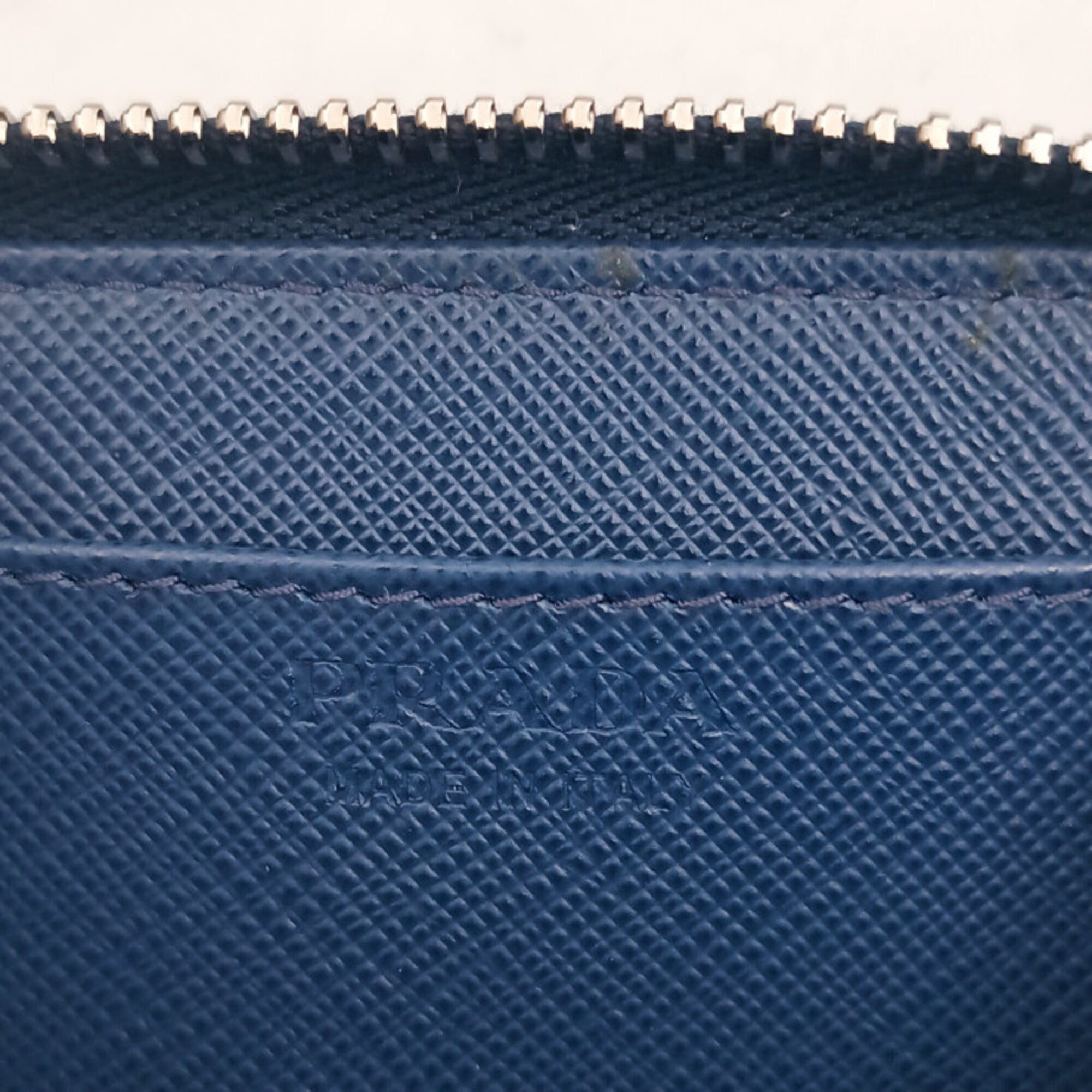 Prada Black Blue White Saffiano Coin Purse/Coin Case (Pre-Owned)