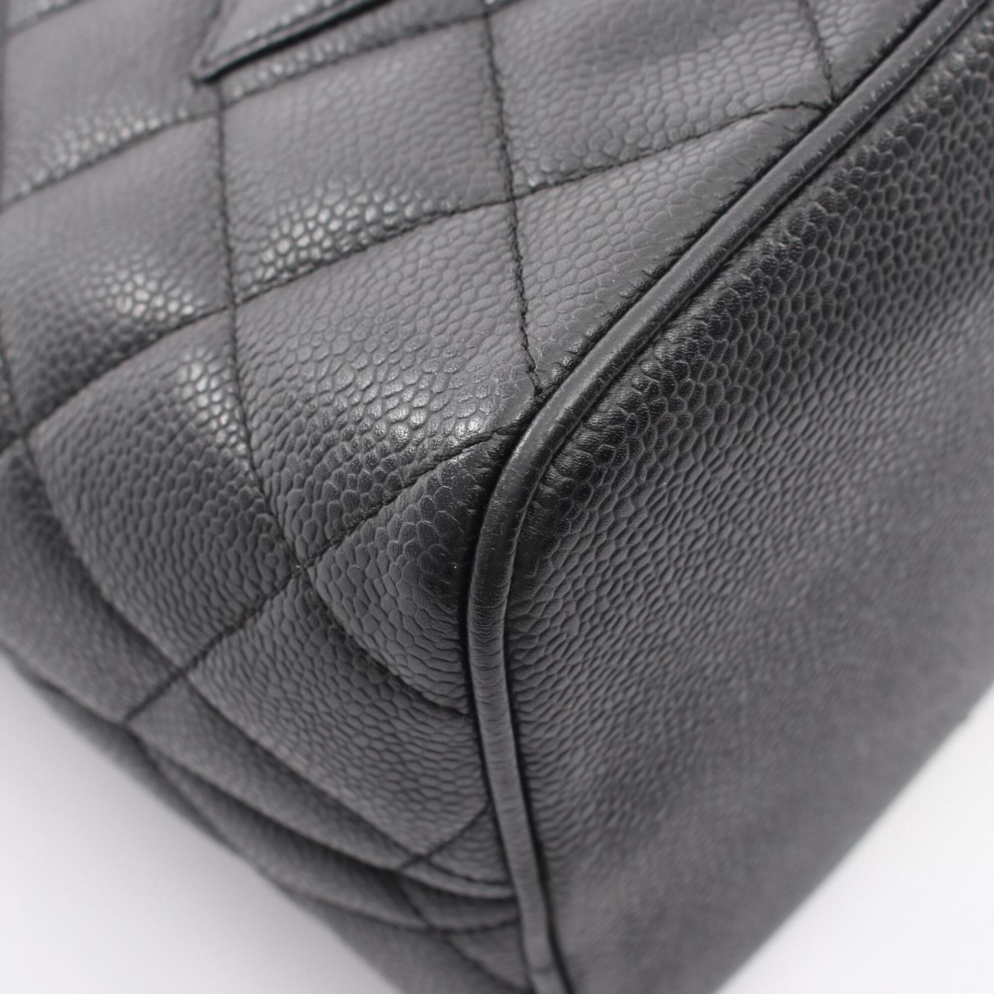 Chanel Black Grained Calfskin Handbag Tote Bag (Pre-Owned)