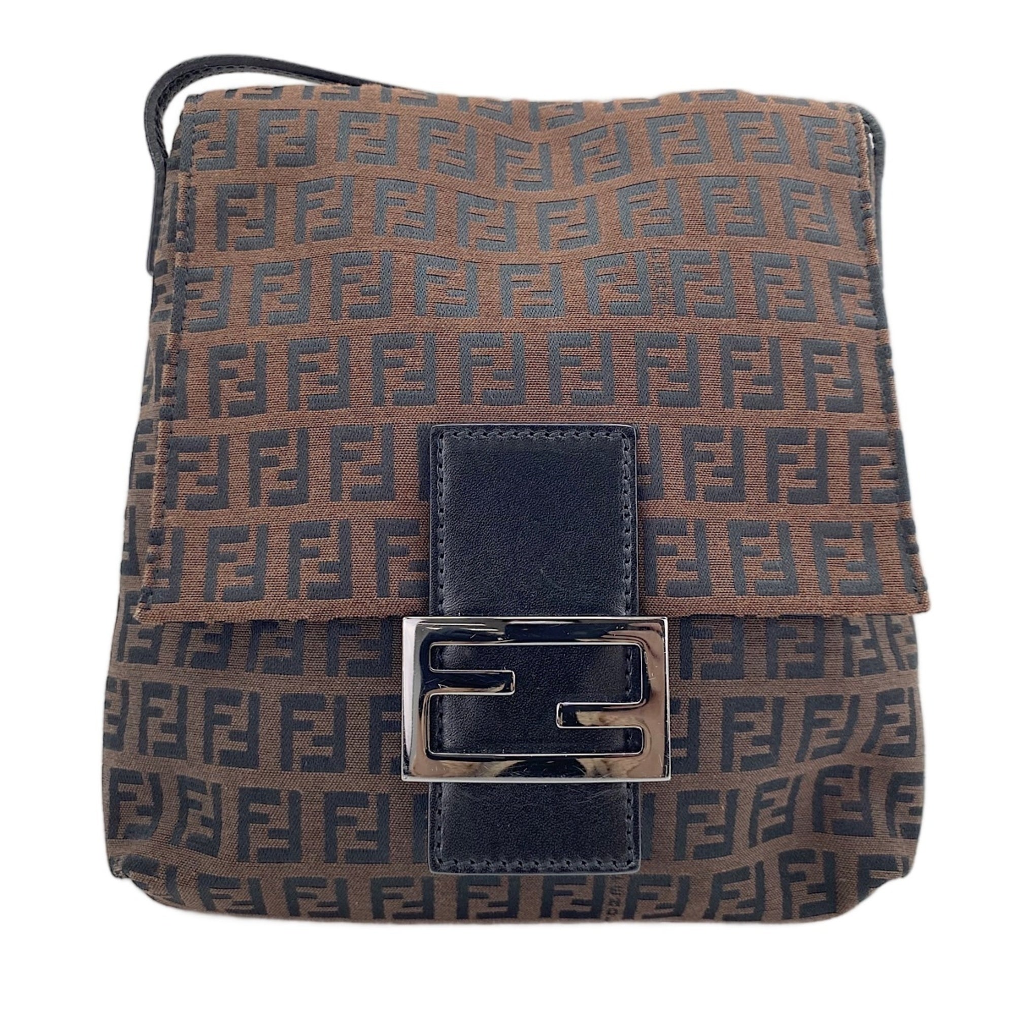 Fendi Zucchino Brown Zucchino Shoulder Bag (Pre-Owned)