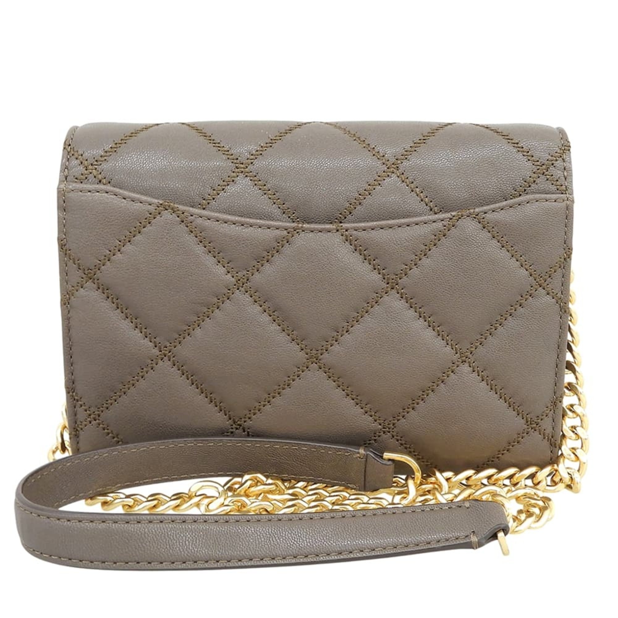 Tory Burch Grayish Leather Shoulder Bag (Pre-Owned)