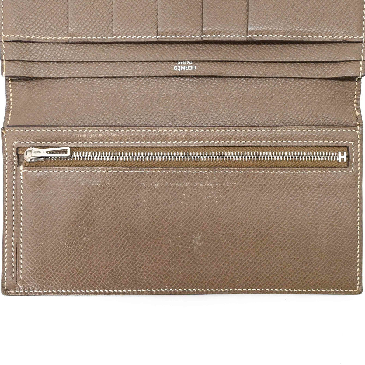Hermes Grayish Epsom Leather Coin Purse/Coin Case (Pre-Owned)