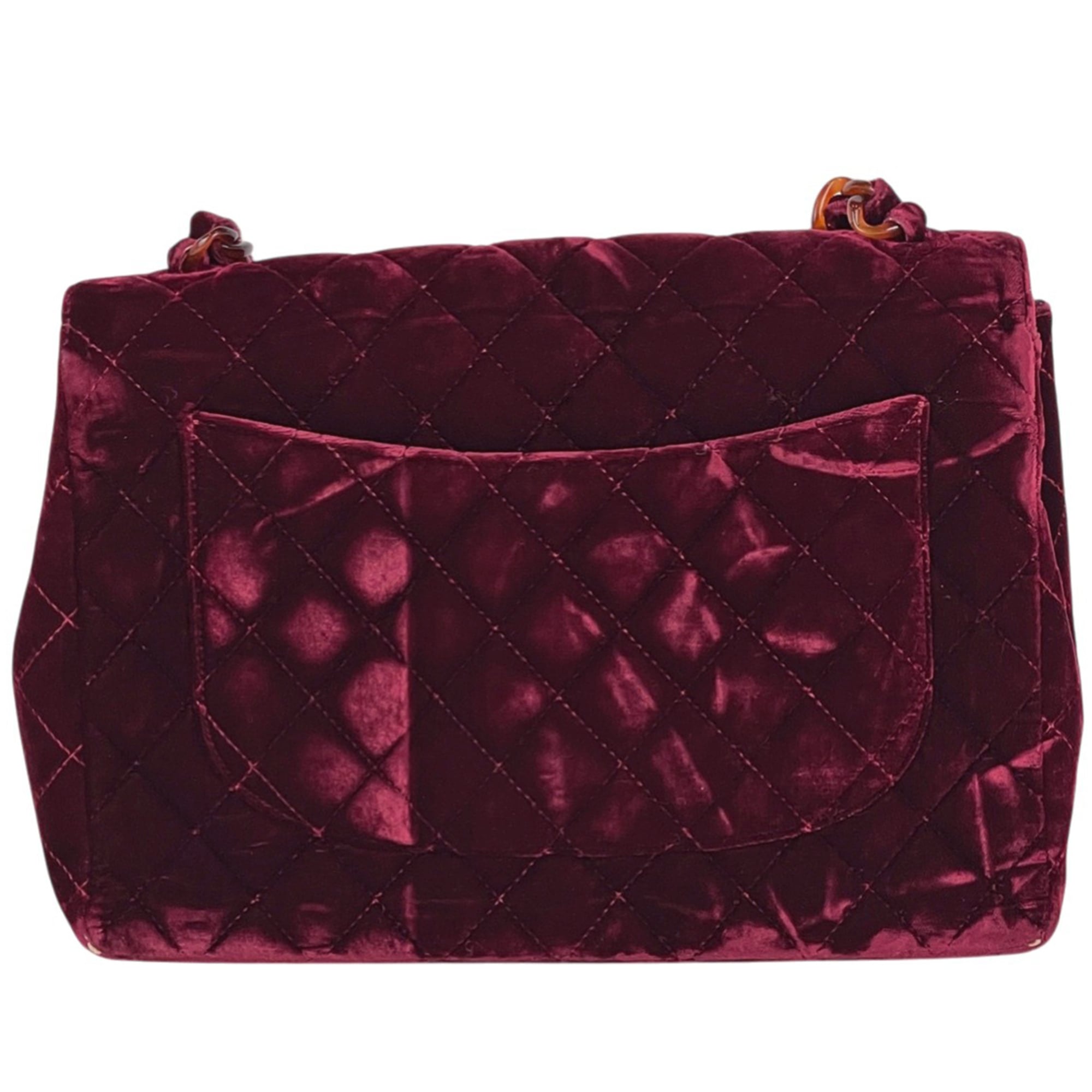 Chanel Matelasse Bordeaux Velvet Shoulder Bag (Pre-Owned)