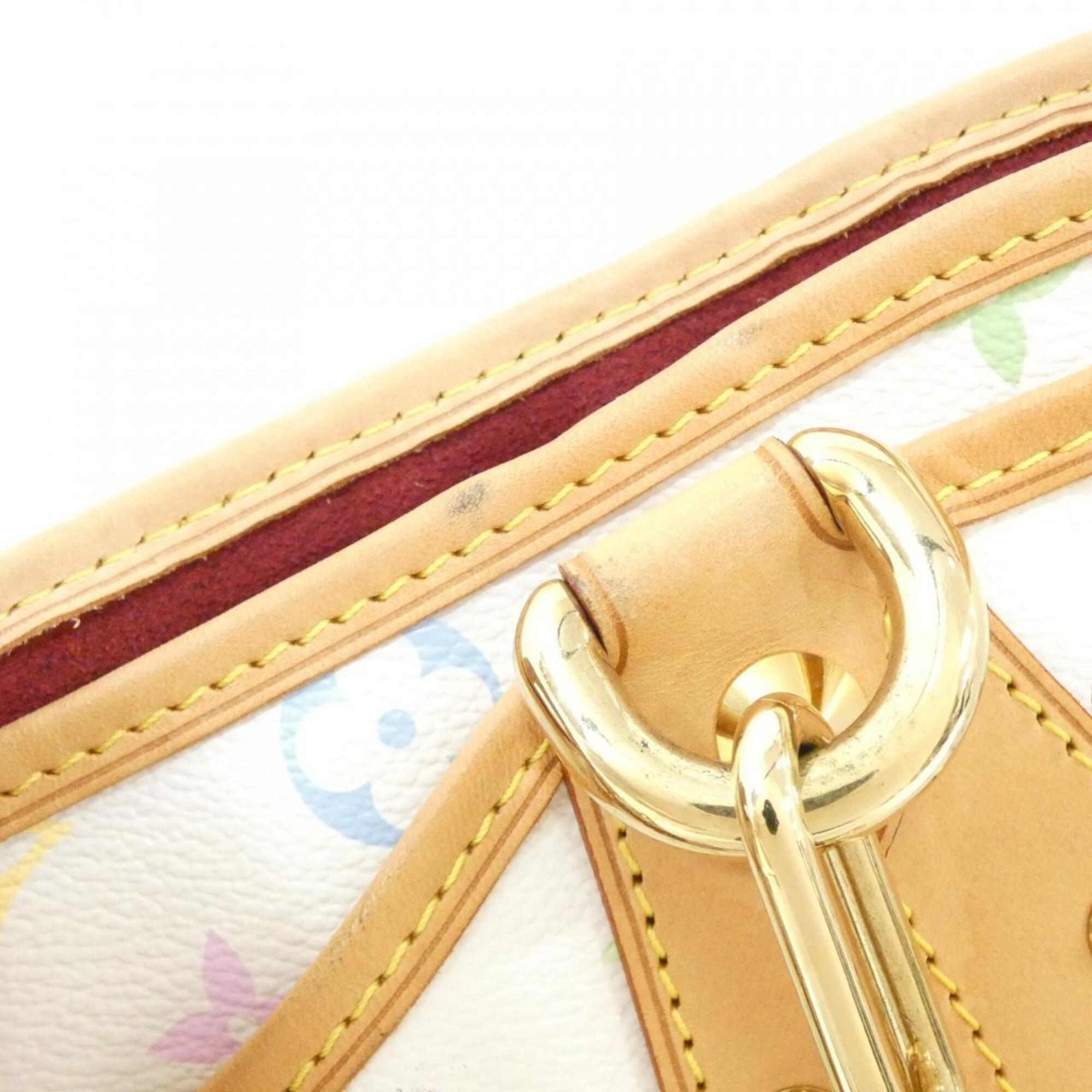 Louis Vuitton White Coated Canvas Handbag (Pre-Owned)