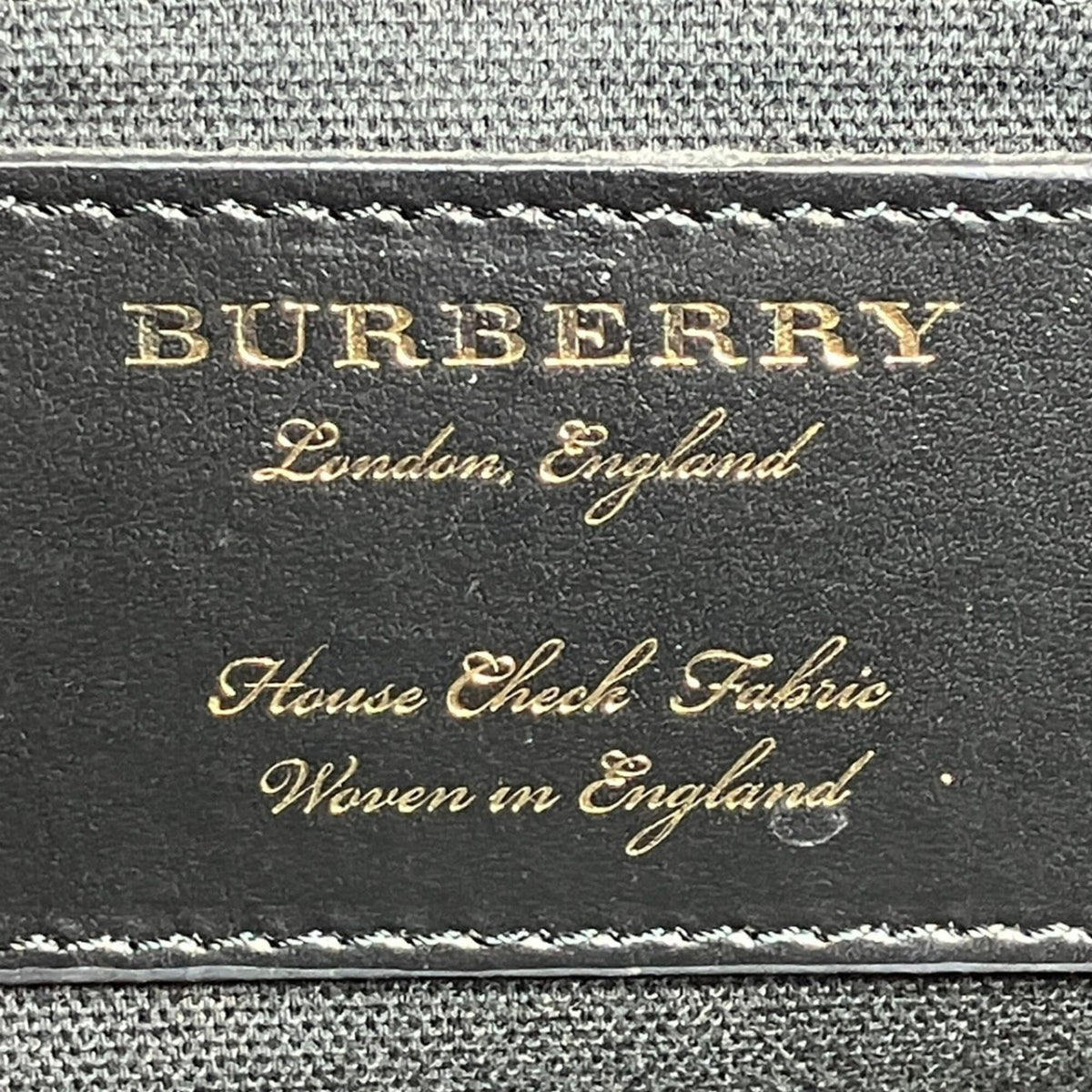 Burberry Navy Leather Canvas Handbag (Pre-Owned)