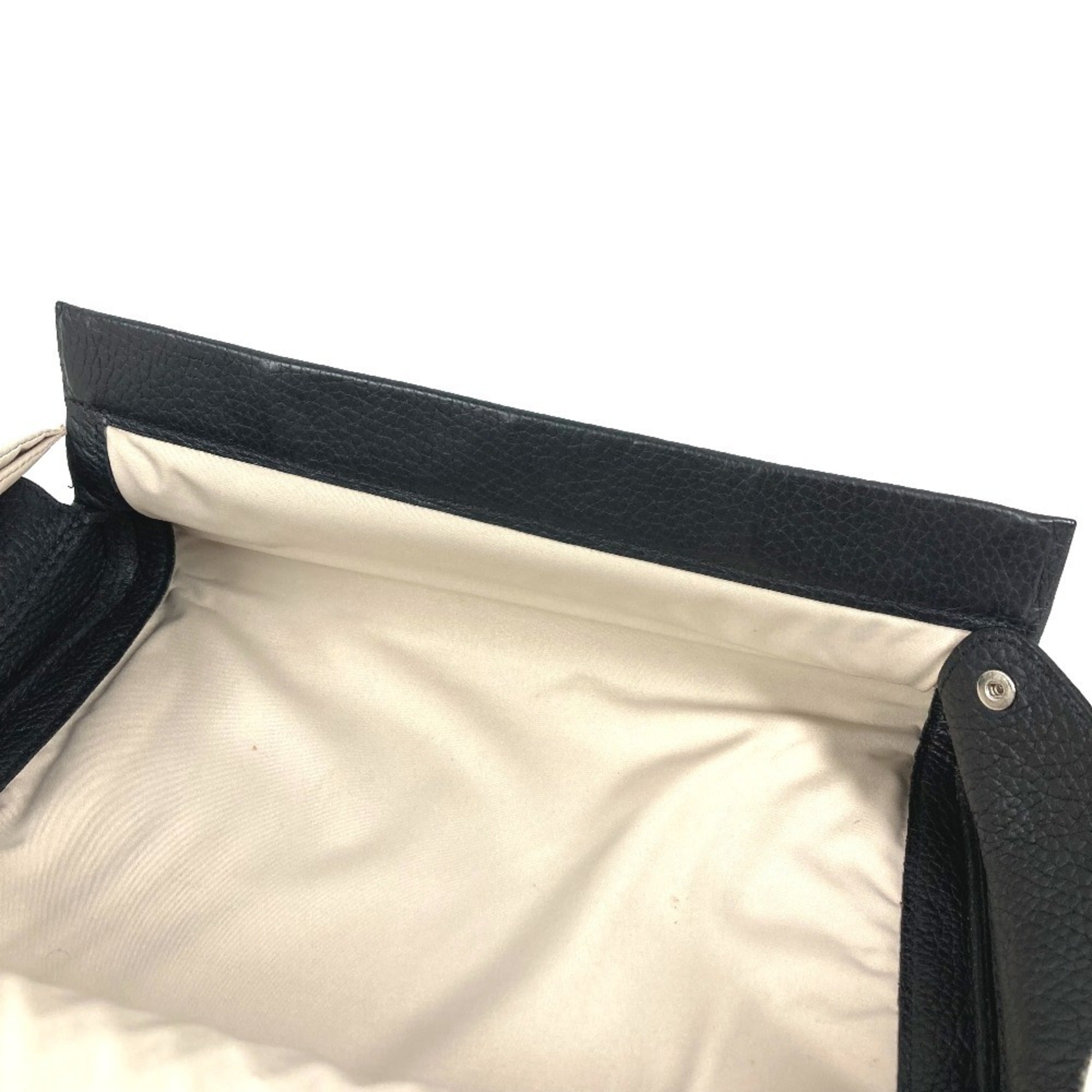 Hermes Black Leather Clutch Bag Pouch (Pre-Owned)