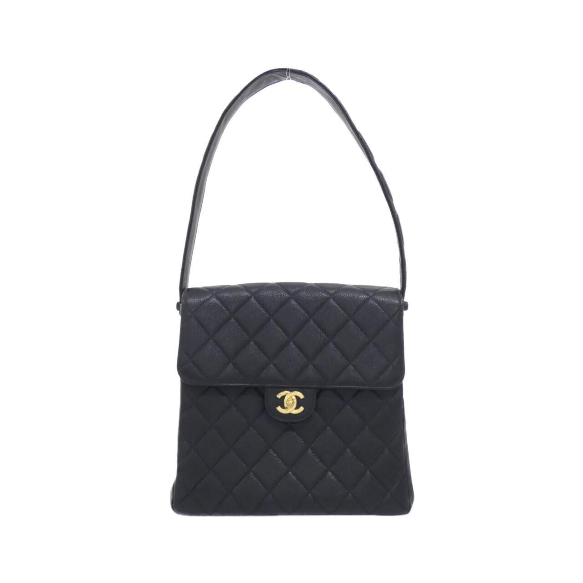 Chanel Black Grained Calfskin Shoulder Bag (Pre-Owned)