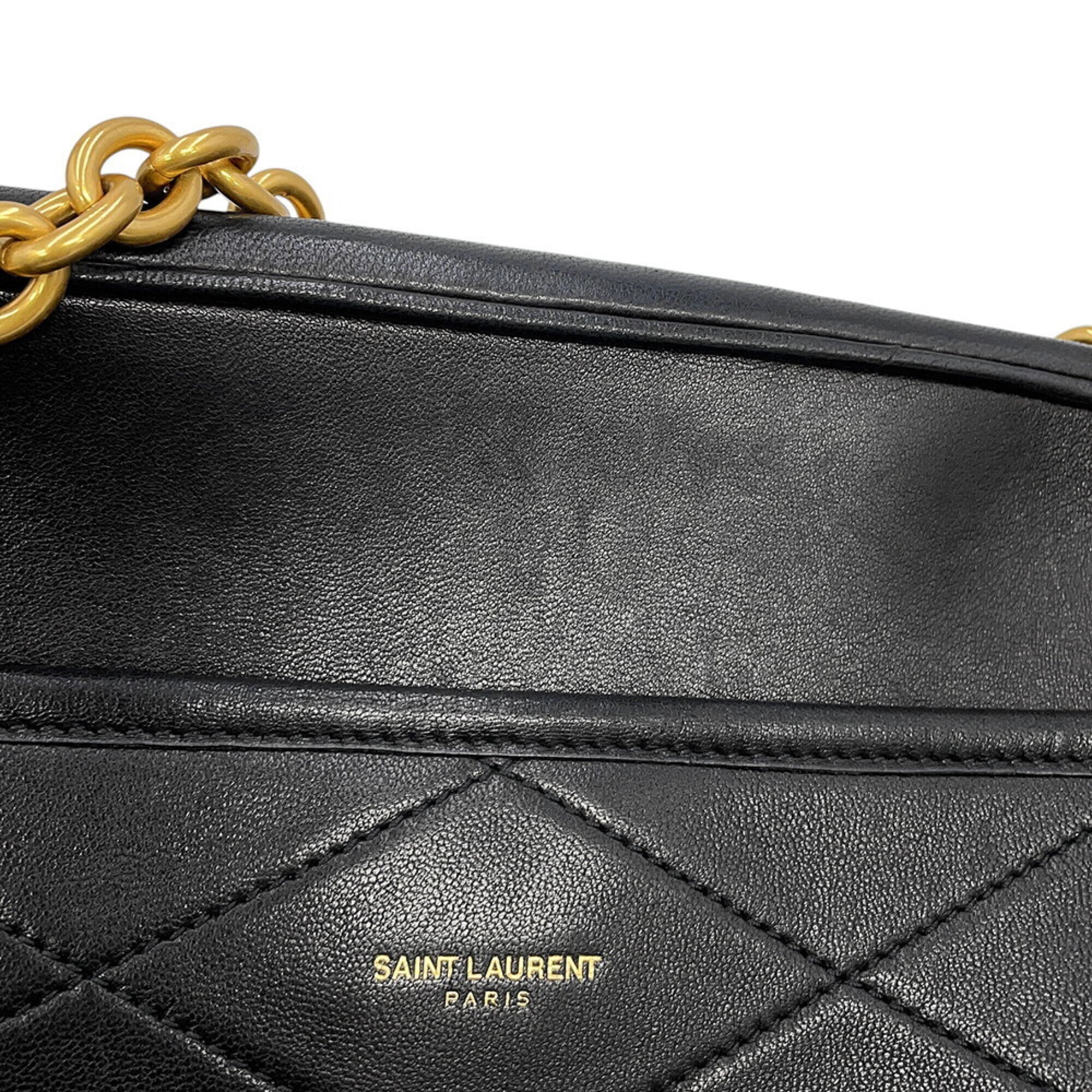 Yves Saint Laurent Black Leather Handbag Shoulder Bag (Pre-Owned)