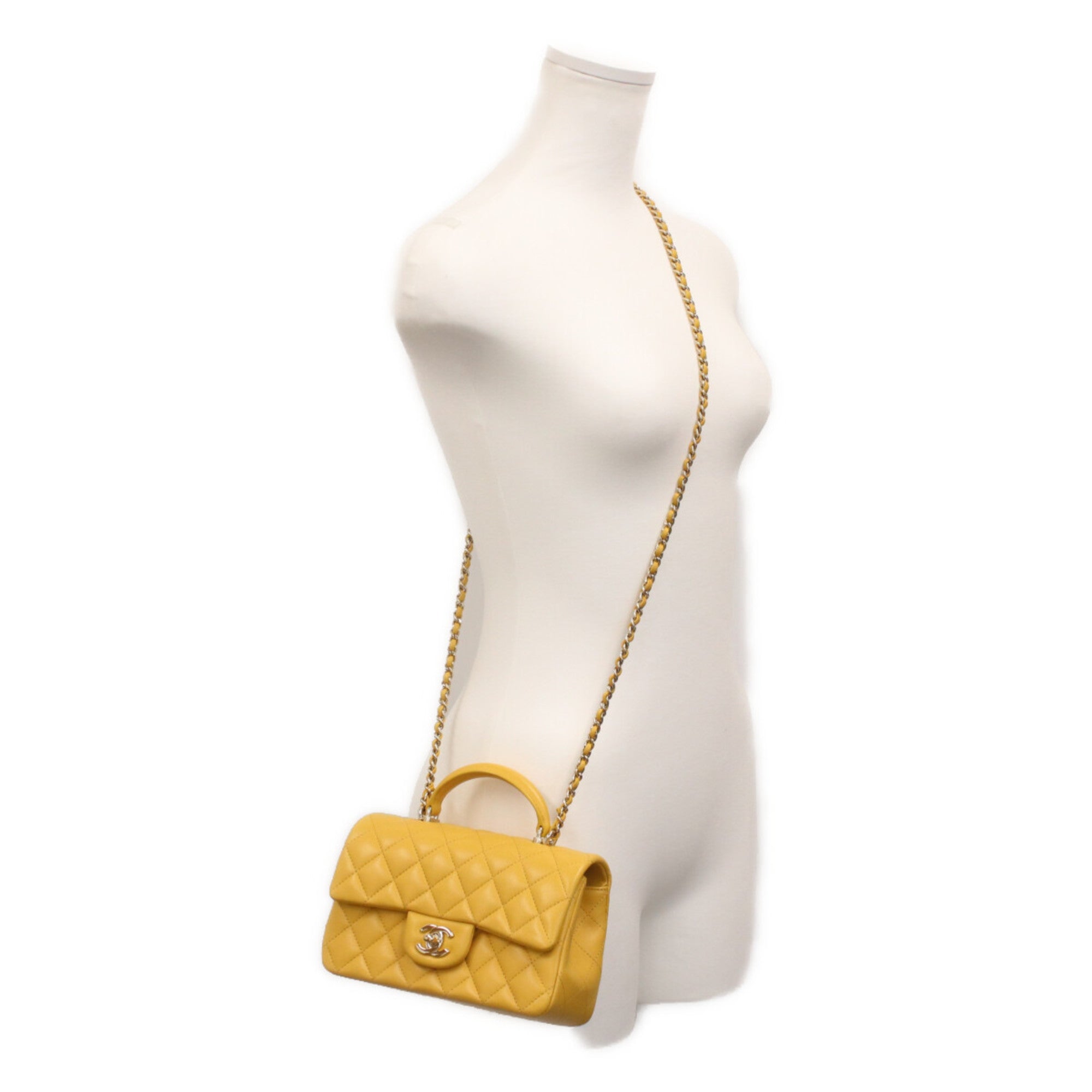 Chanel Yellow Leather Shoulder Bag (Pre-Owned)