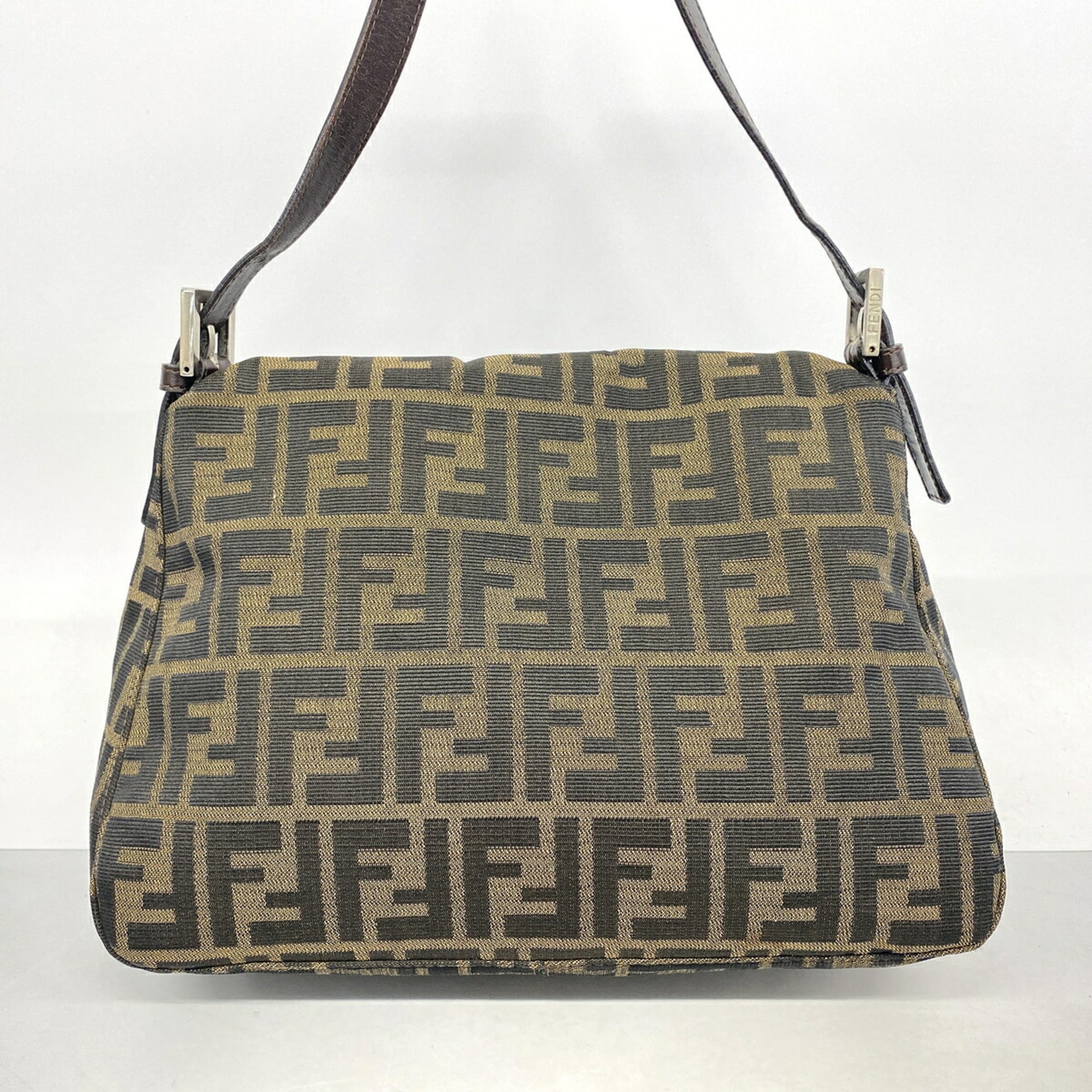 Fendi Brown Nylon Canvas Handbag (Pre-Owned)
