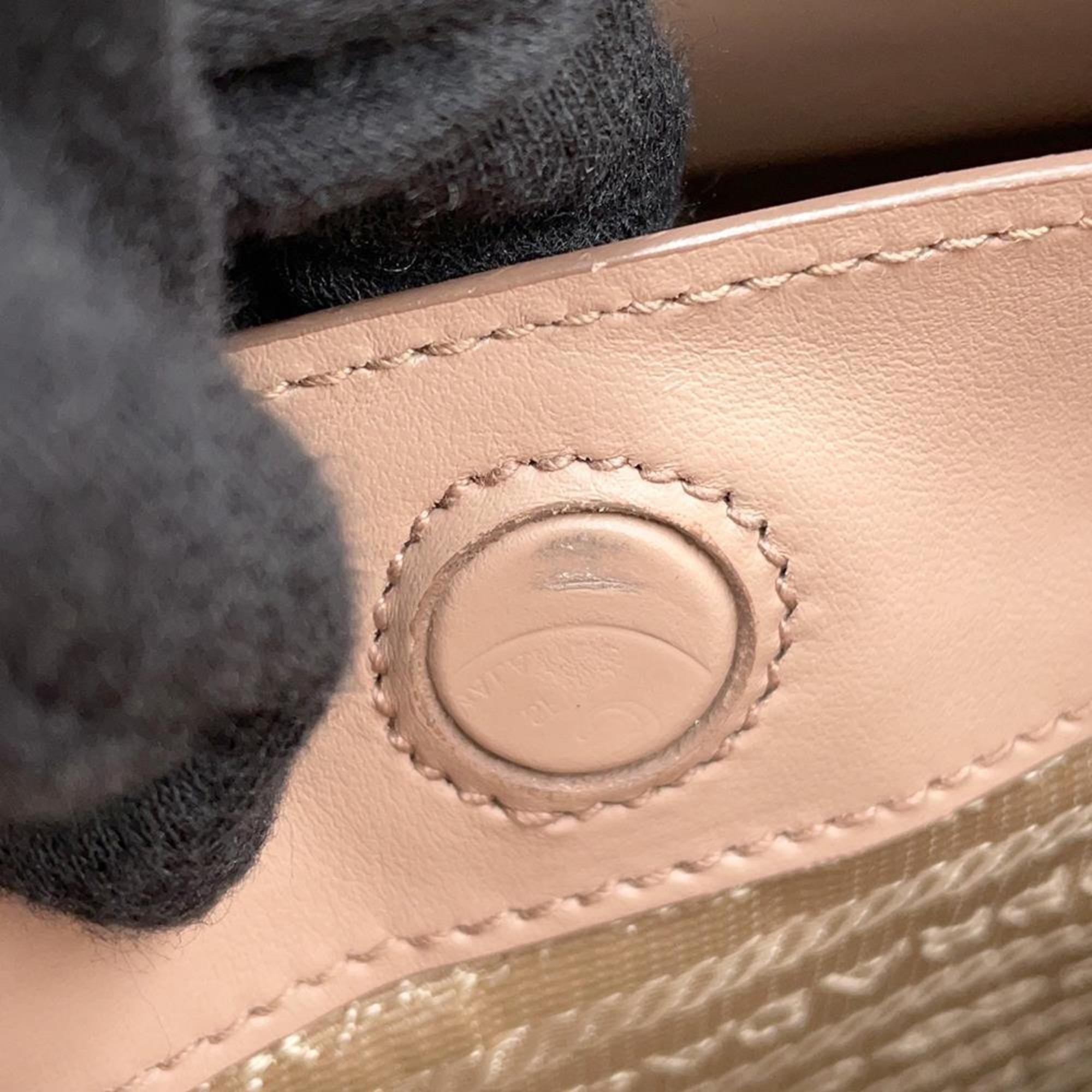 Prada Pink Beige Leather Handbag Tote Bag (Pre-Owned)