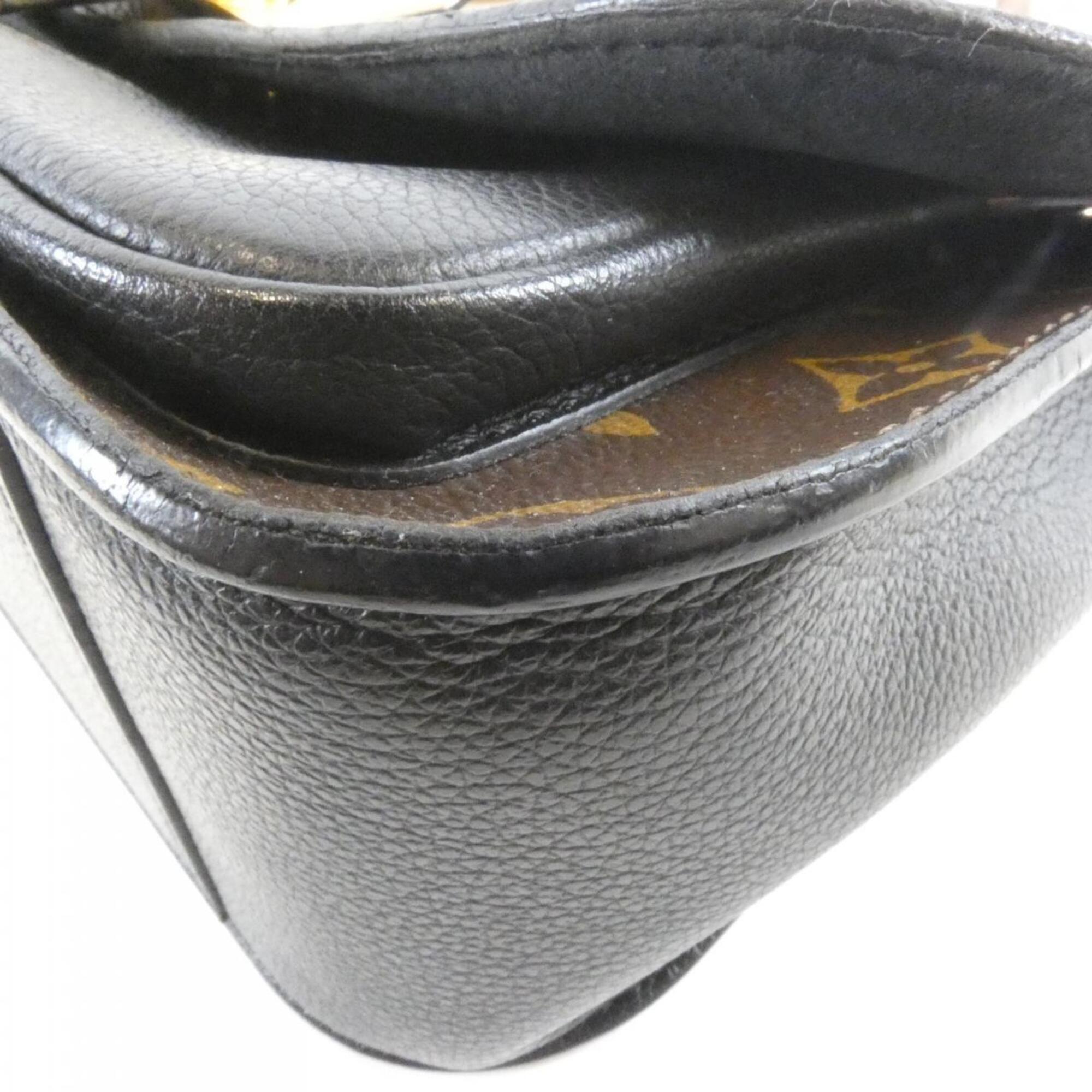 Louis Vuitton Black Marron Coated Canvas Leather Handbag (Pre-Owned)