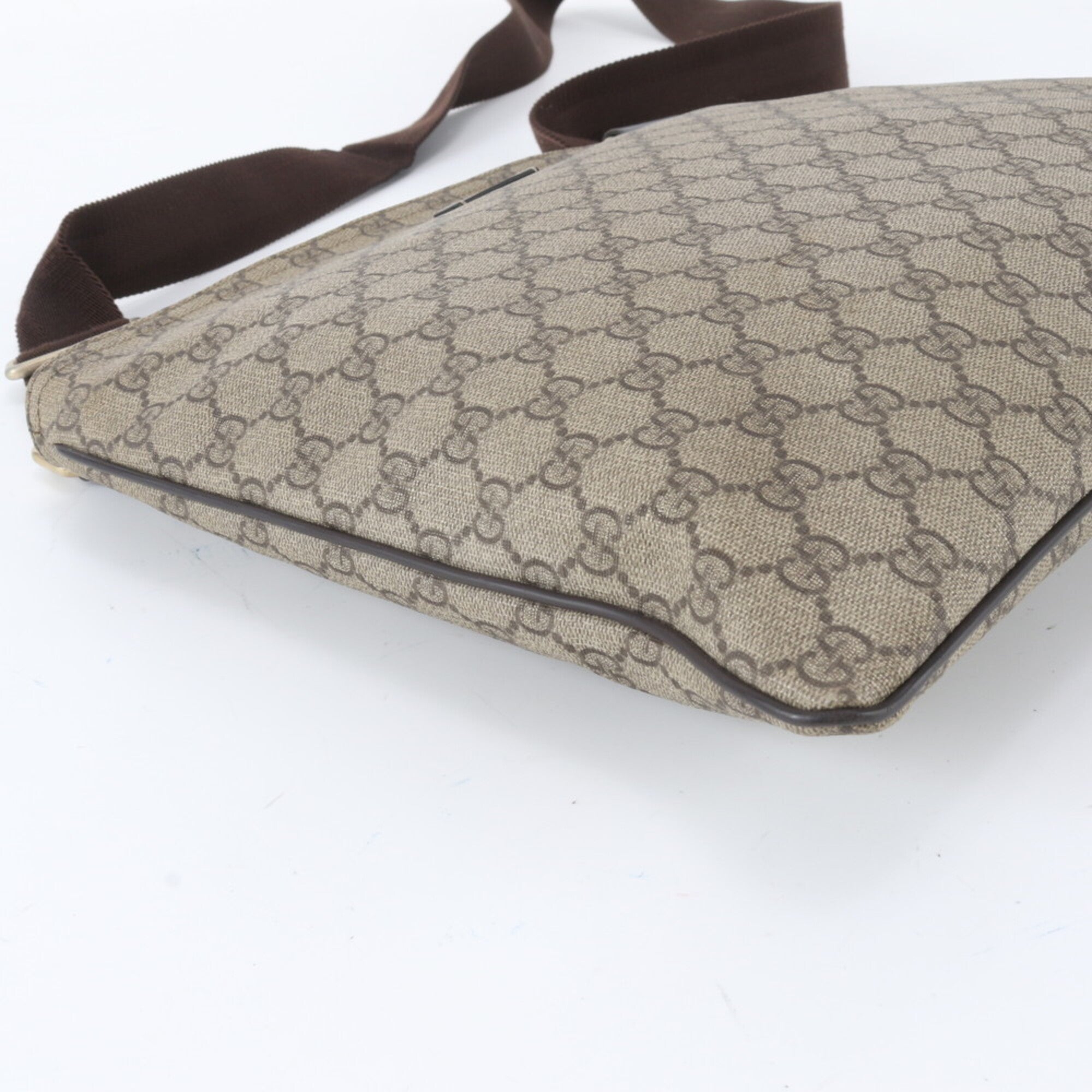 Gucci Brown Leather Coated Canvas Shoulder Bag Tote Bag (Pre-Owned)